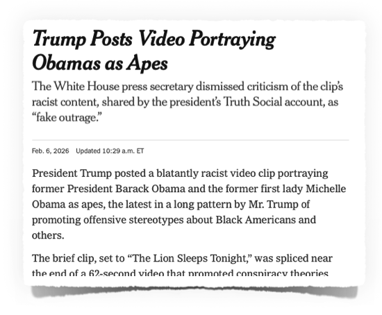 Trump Posts Video Portraying Obamas as Apes