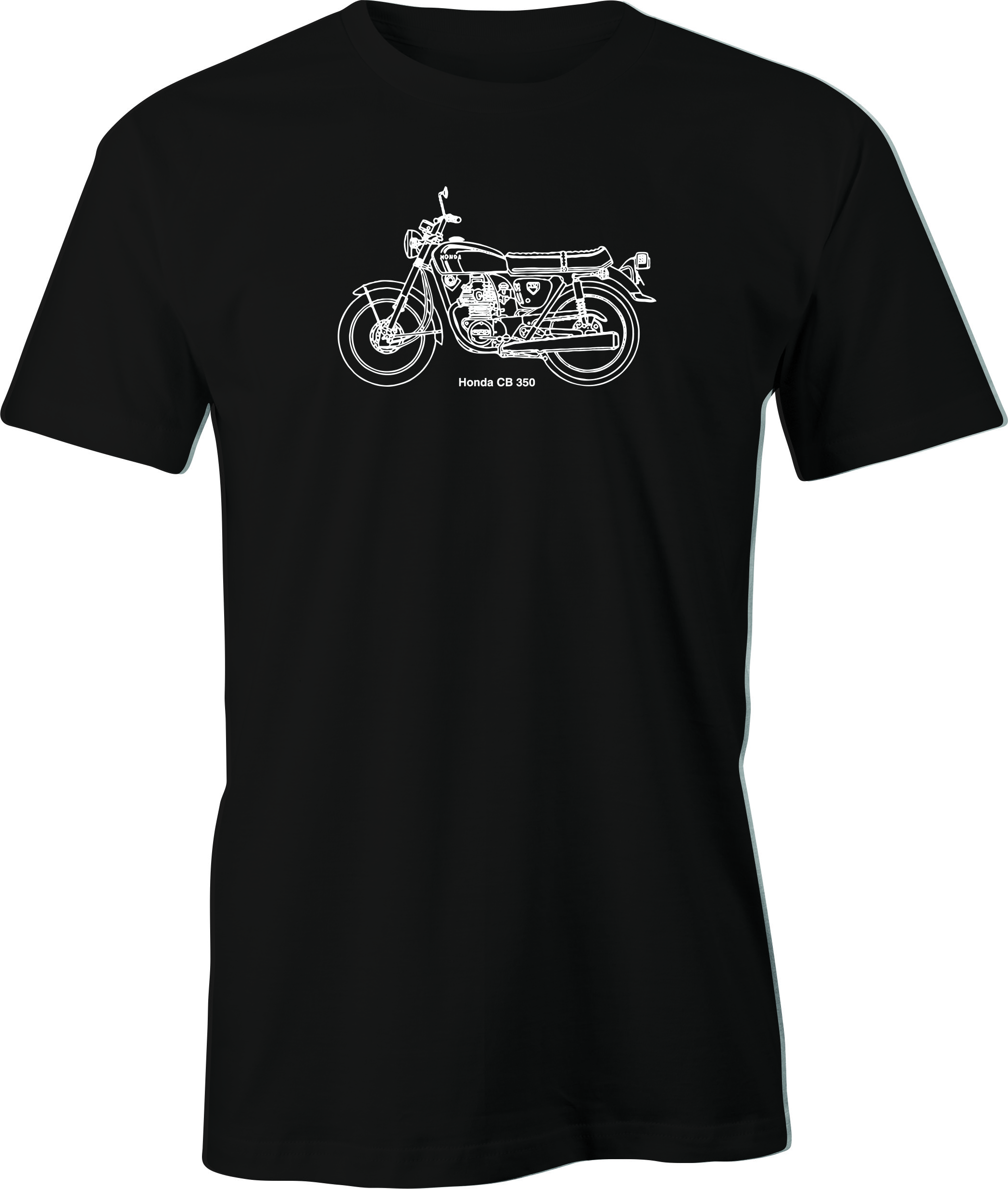 Honda CB 350 Motorcycle Drawing printed on Men's T shirt. Vintage Honda ...
