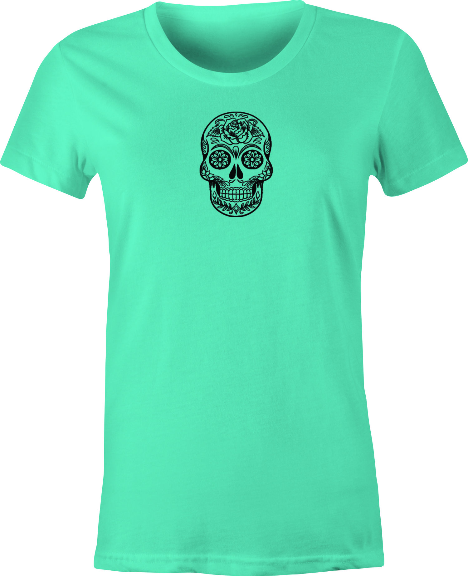 Sugar Skull #1 Mexican Folk Art printed on Women's T shirt