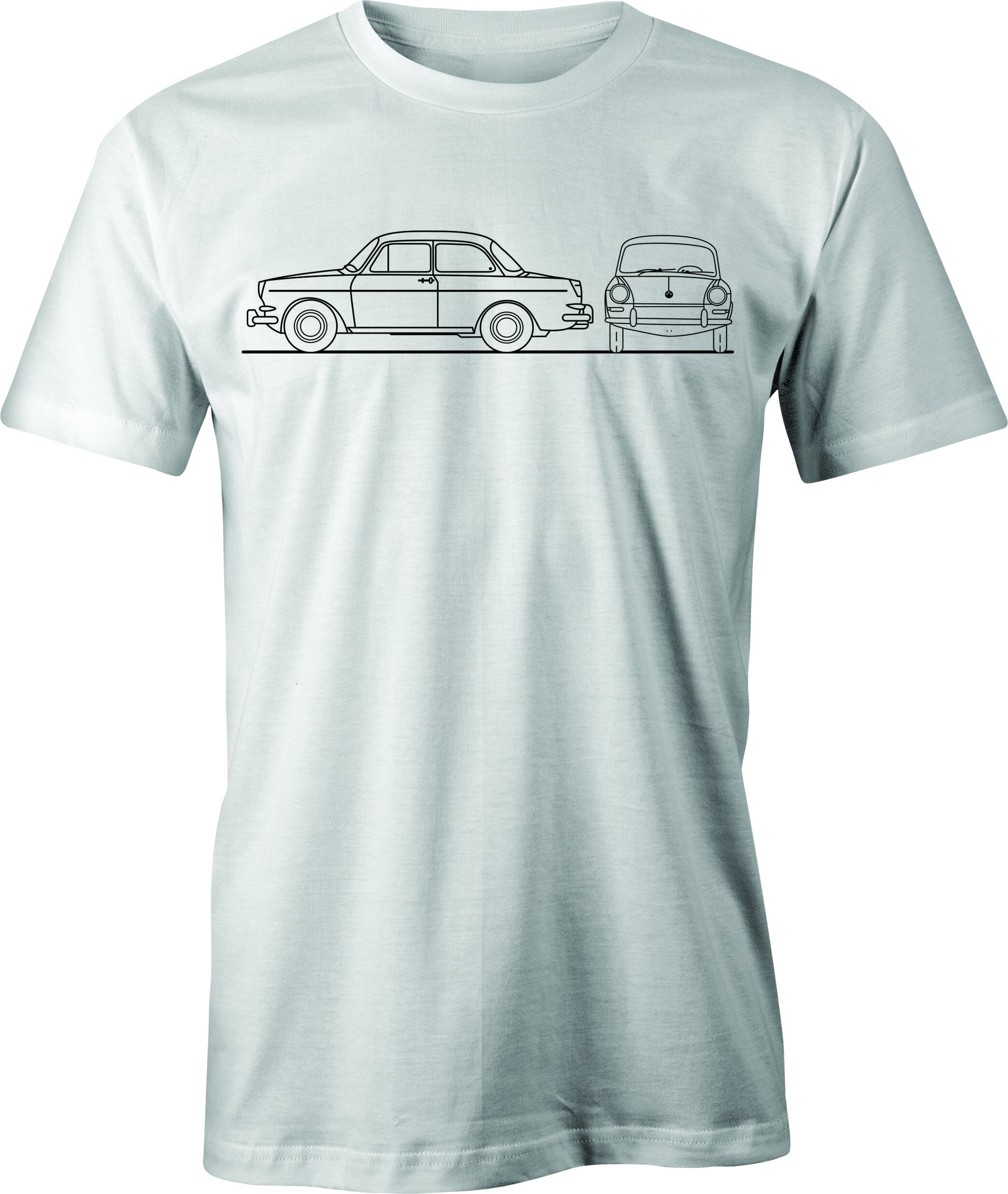 VW Notchback Type 3 drawing Printed on Men's shirt.  Free Shipping.