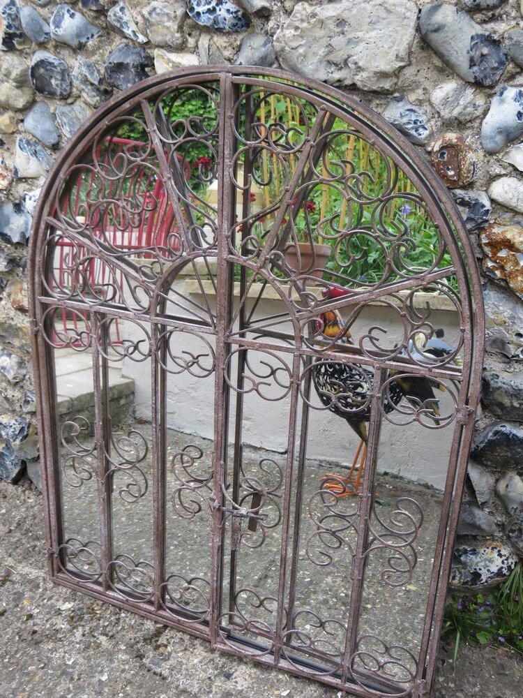 Ornate Gate Mirror The Old Moat, Wrought Iron Garden Gate Mirror