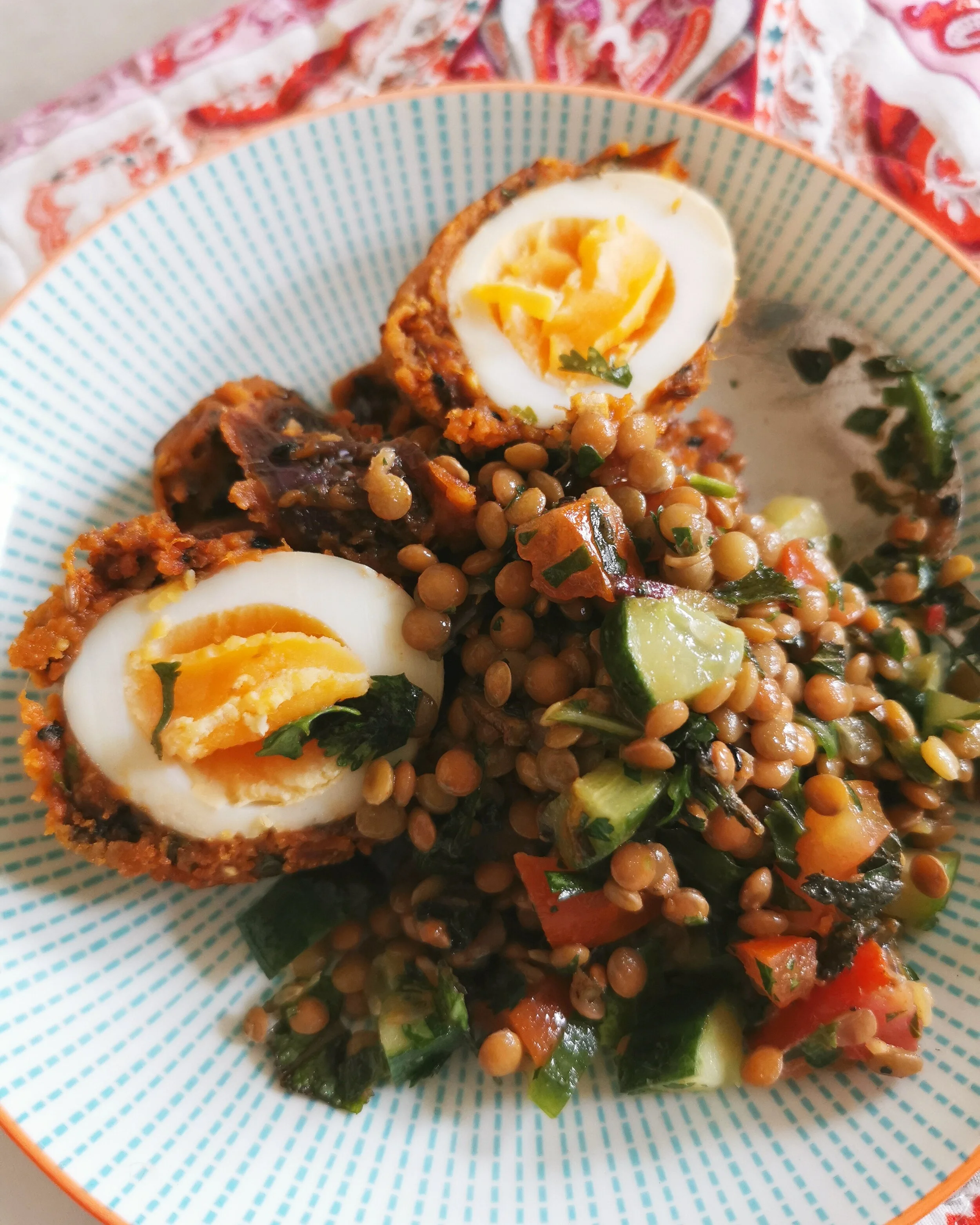 Spiced Sweet Potato Scotch eggs