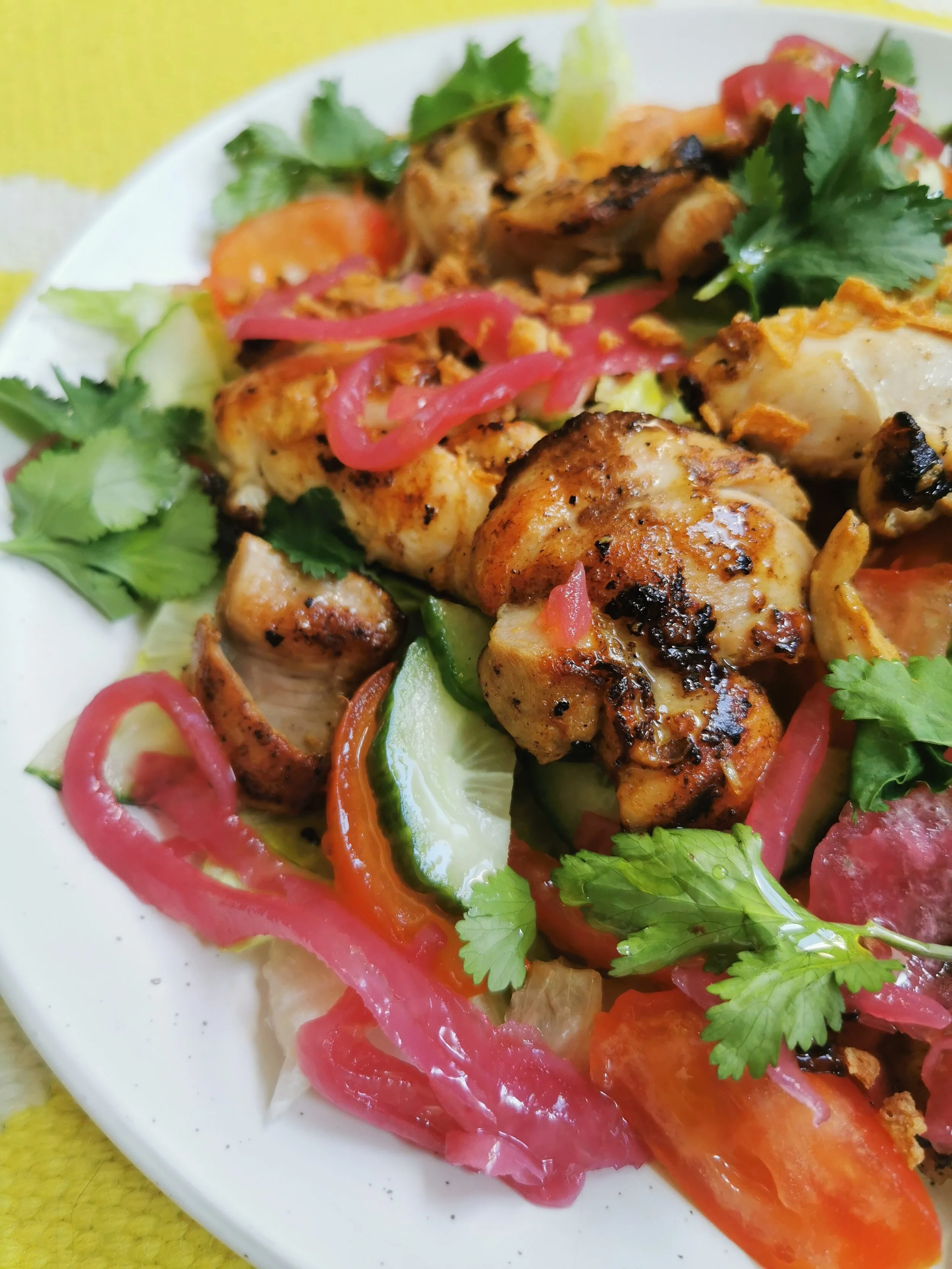 Mama Z Banana Ketchup recipe- Grilled Inasal Salad