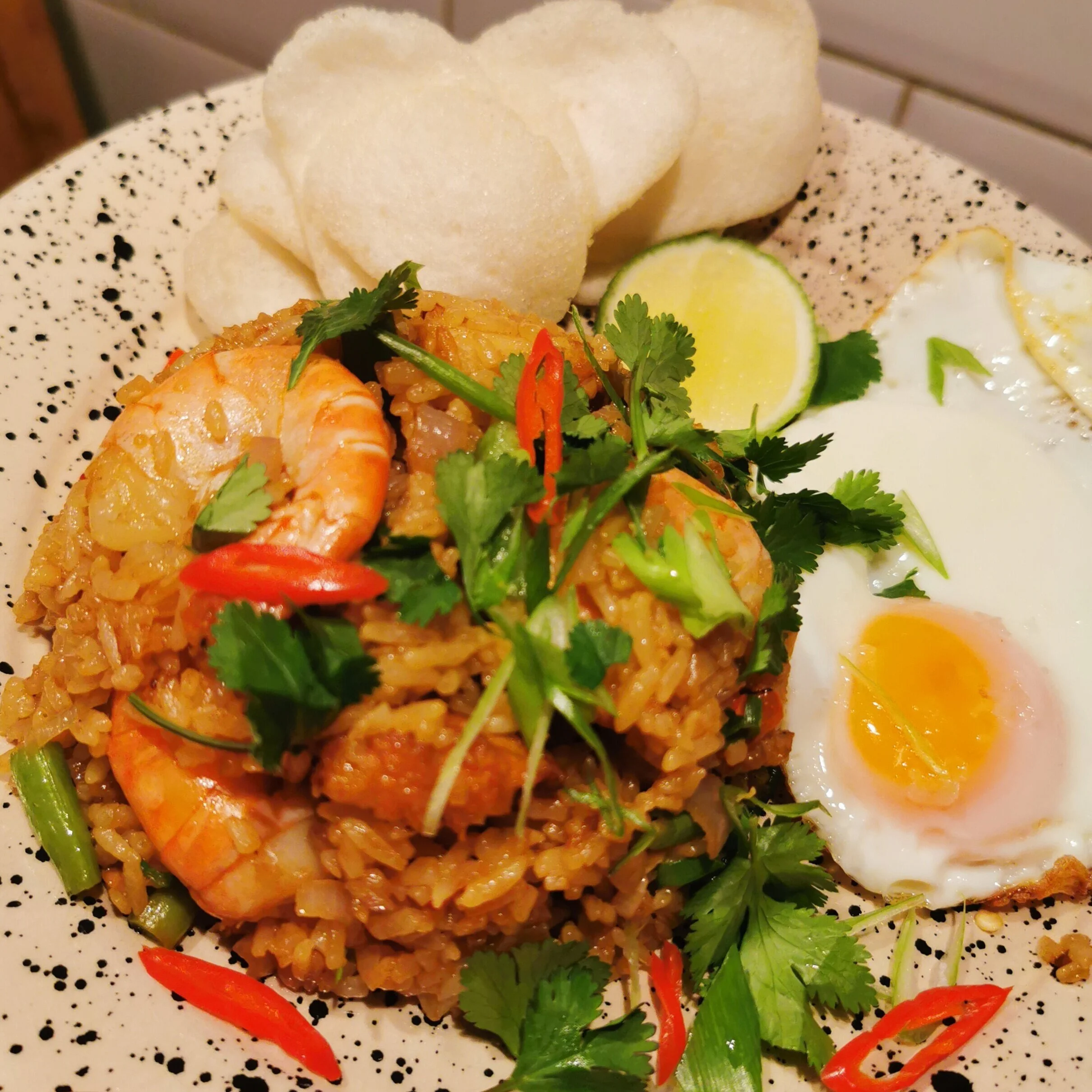 Mock Chik'n and Prawn Nasi Goreng