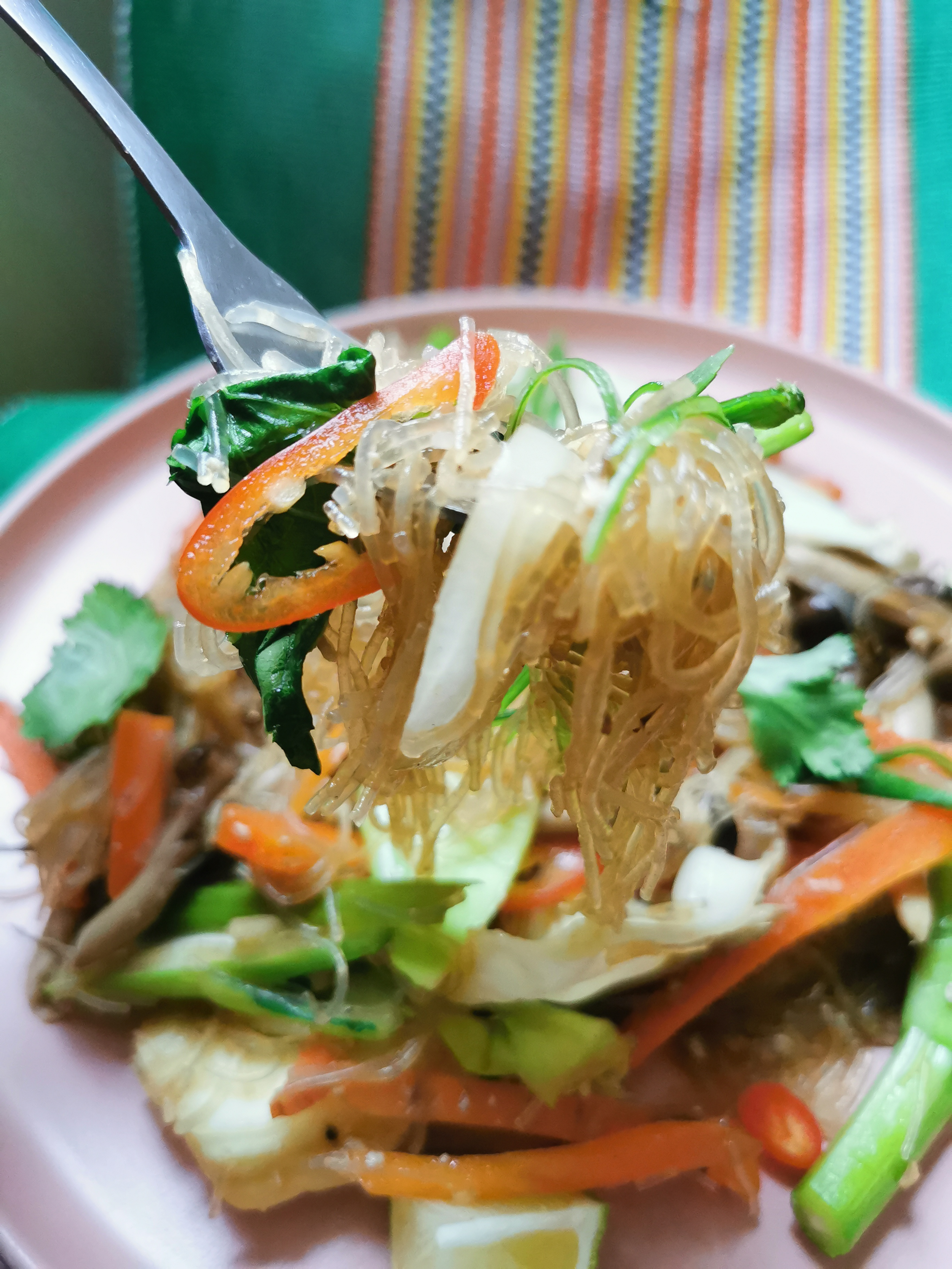 Vegan Mushroom and Kai Lan Pancit
