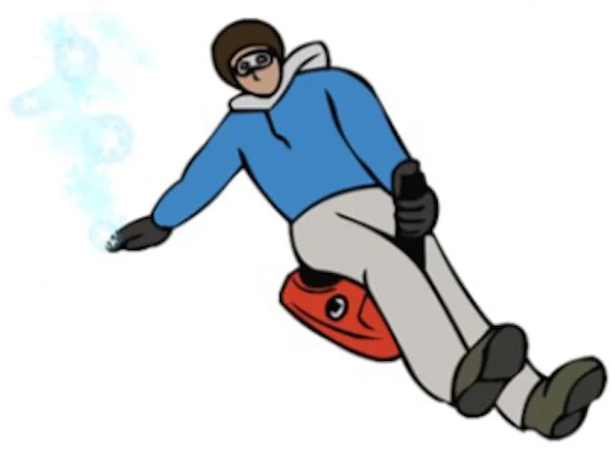 KEY TIP FOR PRO RIDING For optimal carving performance, lean as far back as you can and use the friction of your hand against the ground behind you. With this technique, you’ll be able to carve short radius turns around obstacles.