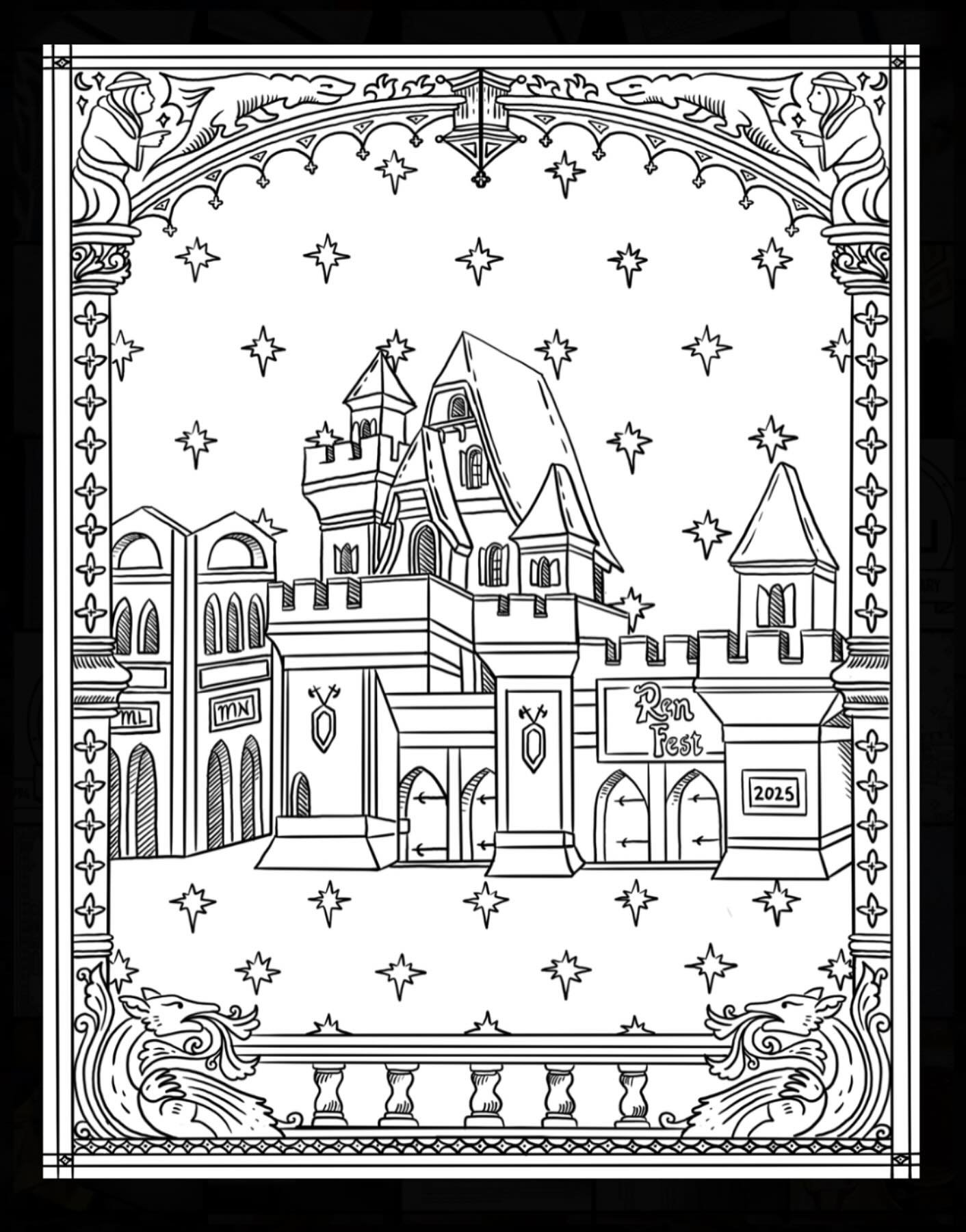 SO excited to share that my drawing has been selected as the GRAND PRIZE winner for the MN Renaissance Festival Coloring Book! I love the Ren Fest so much so I&rsquo;m incredibly tickled about this and cannot wait to see the final coloring book (and 