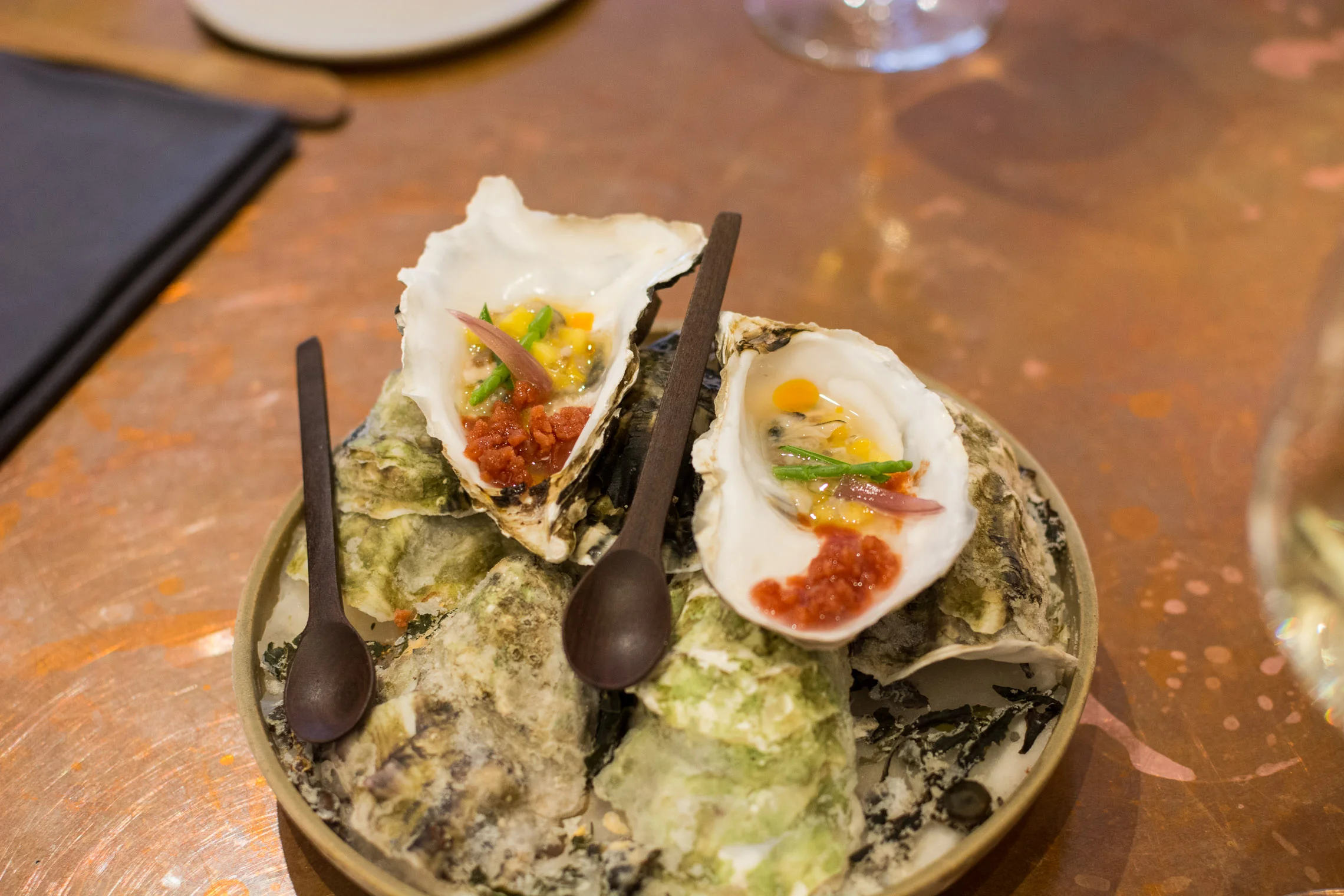 Oyster, mango & chili