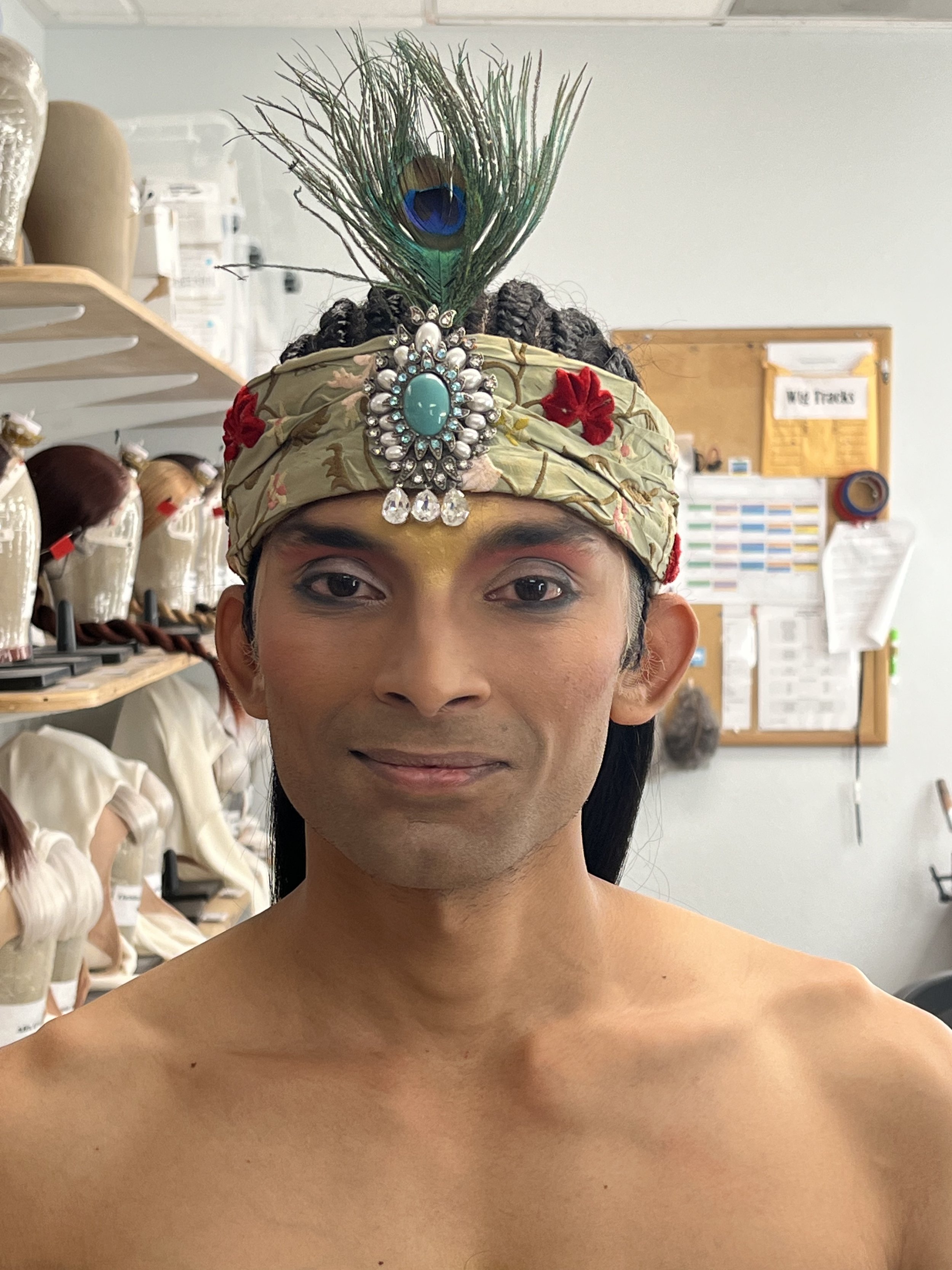  Finished look as worn in costume with headpiece 