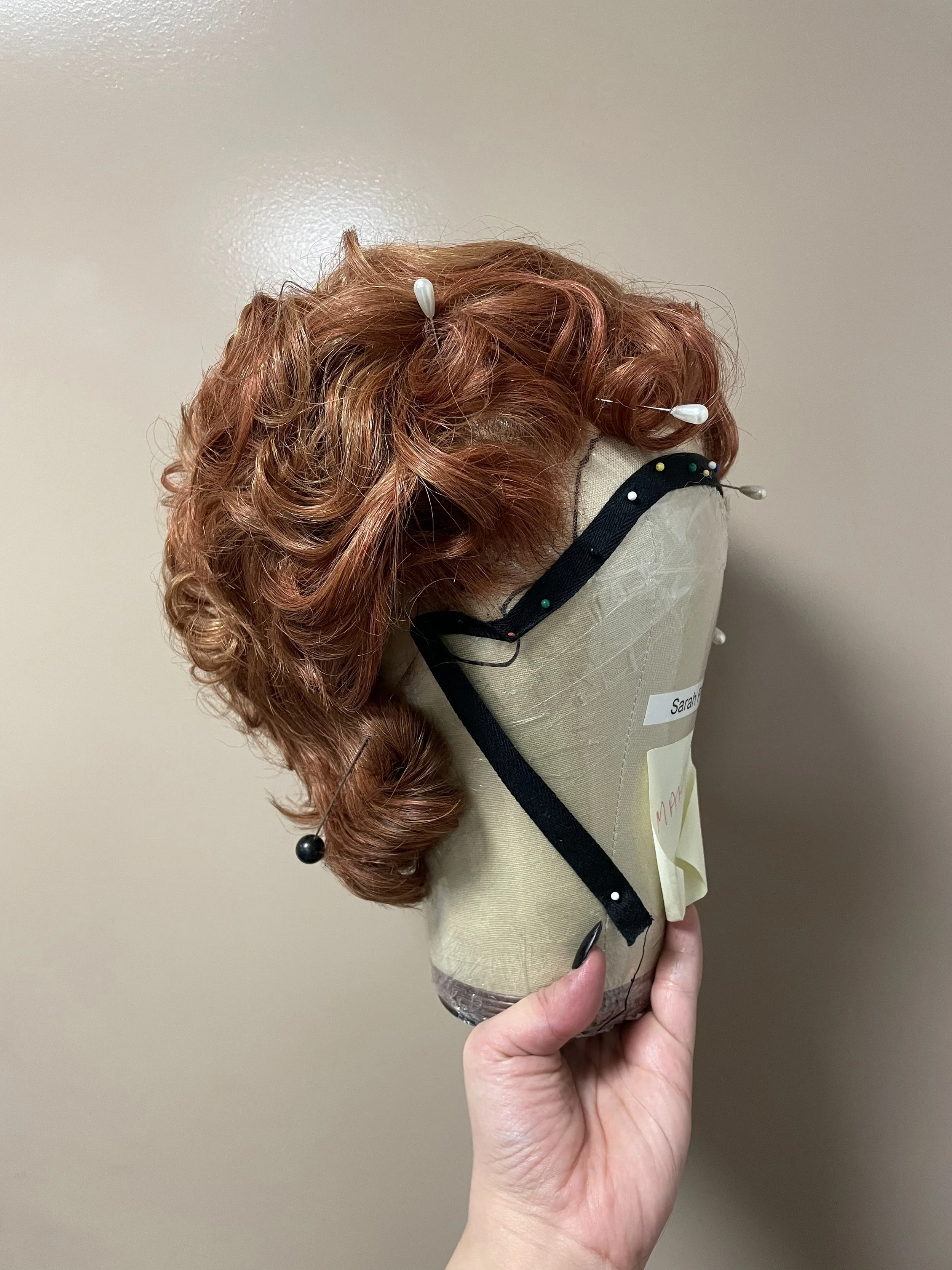  Process wig on head block, side 