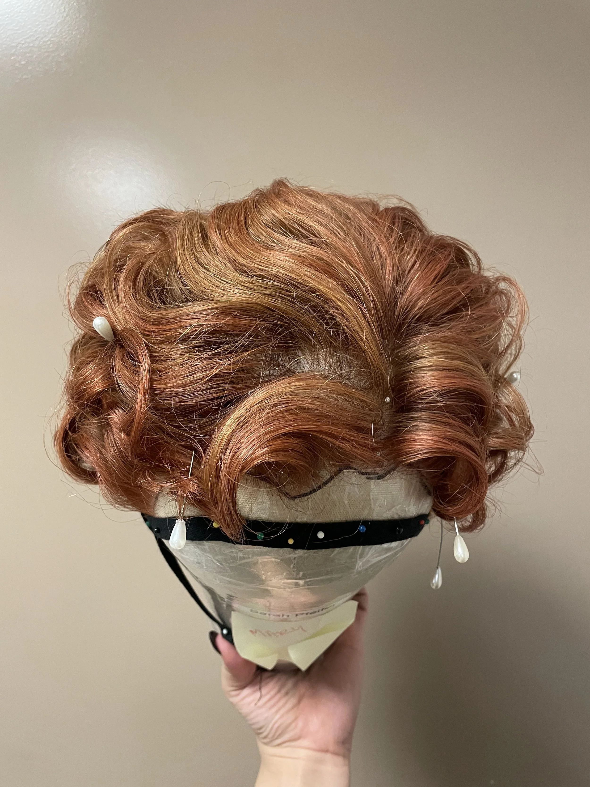  Process wig on head block, top 