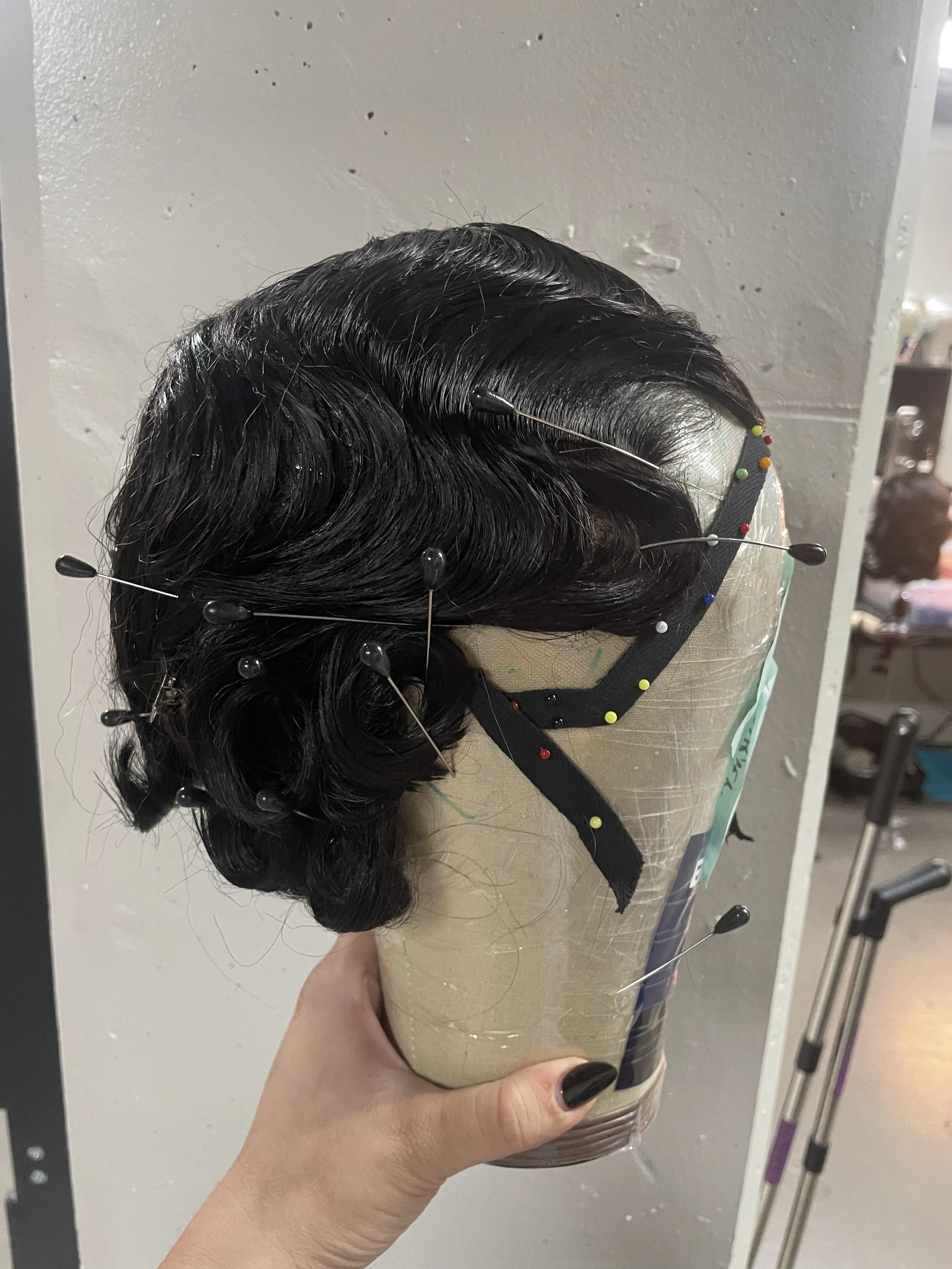  Process/Before - Intial wave styling with undone nape,  side 