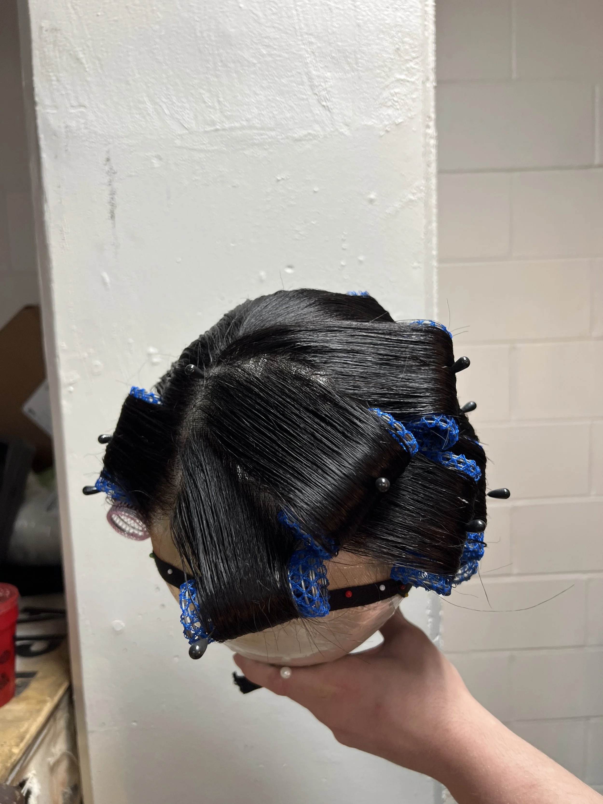  Process wig being prepped, top 