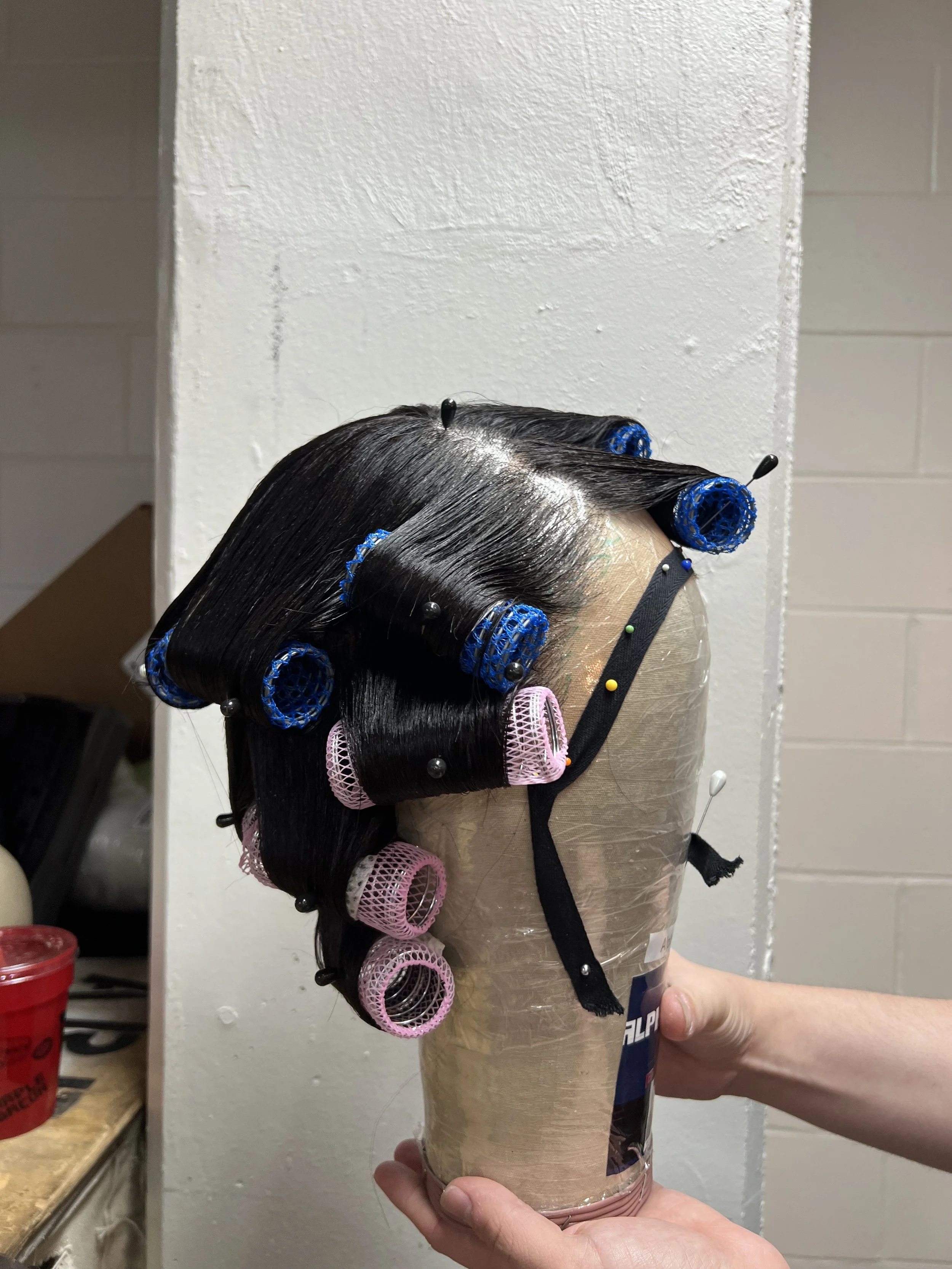  Process wig being prepped, opposite side 
