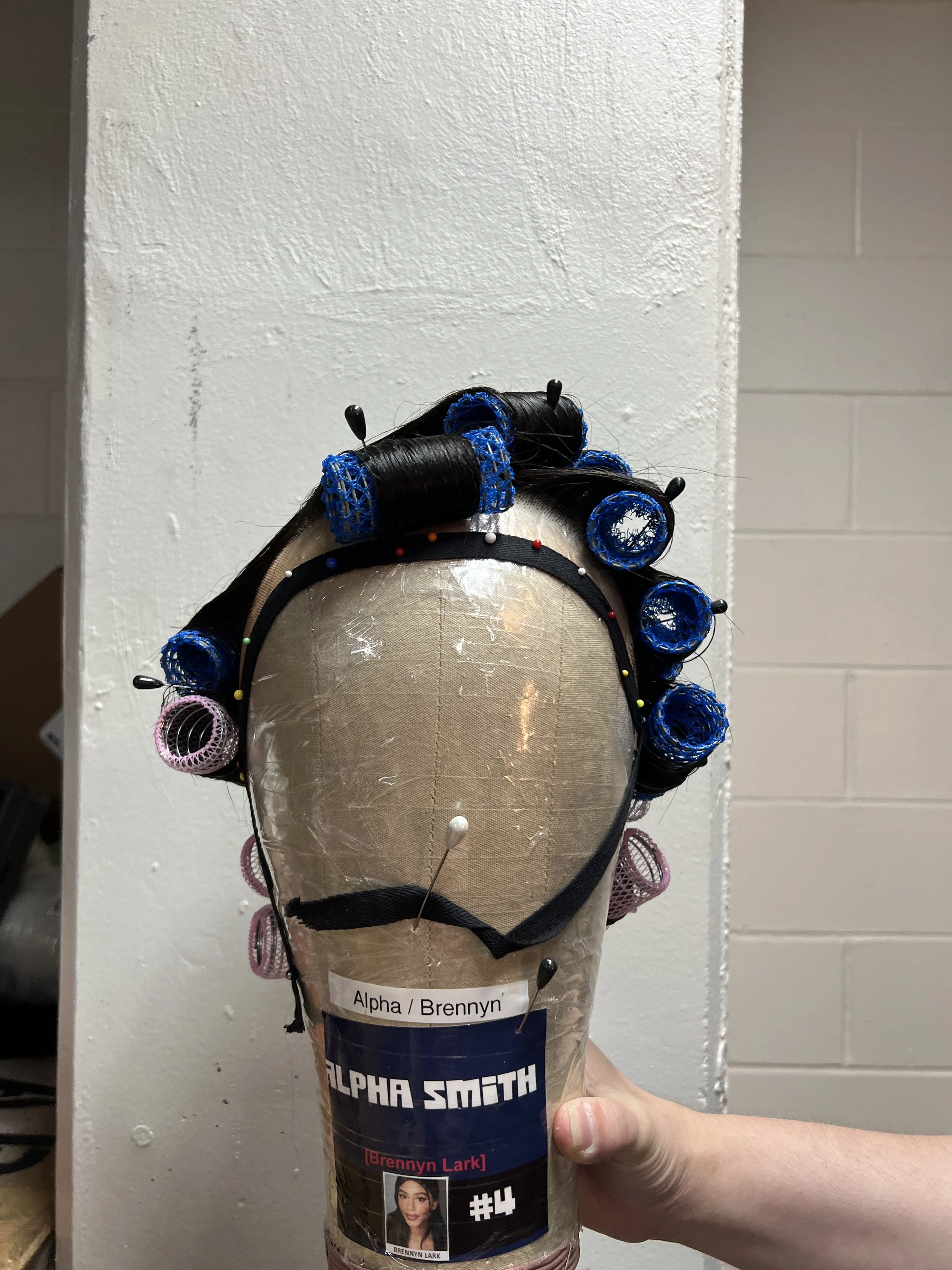  Process wig being prepped, front 