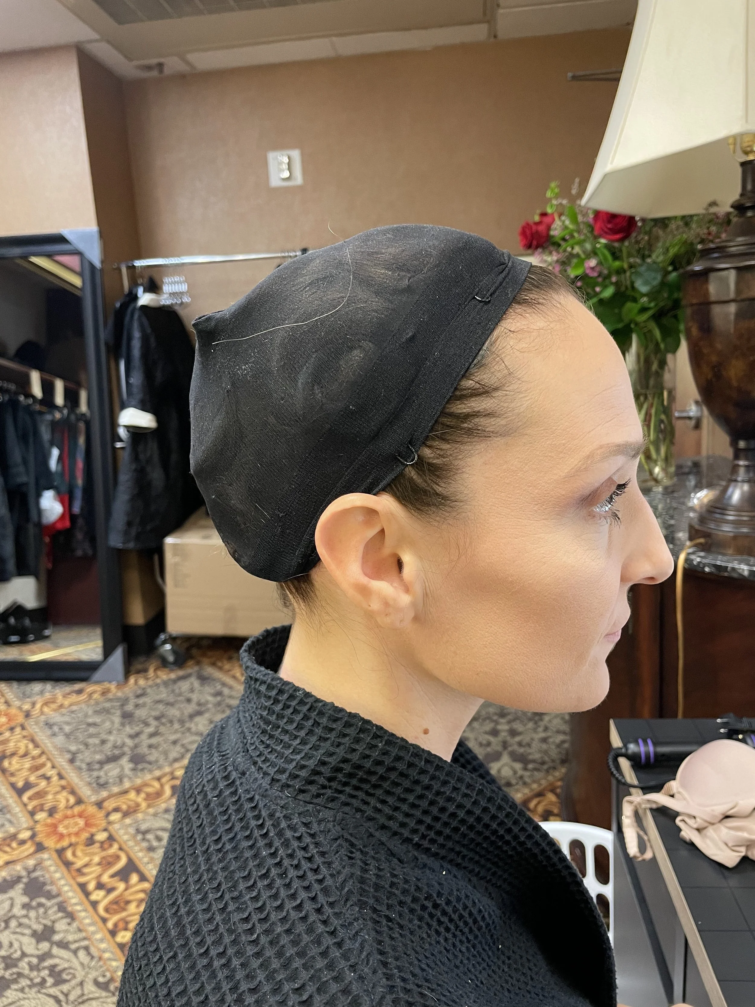 Female wig prep 3, opposite side