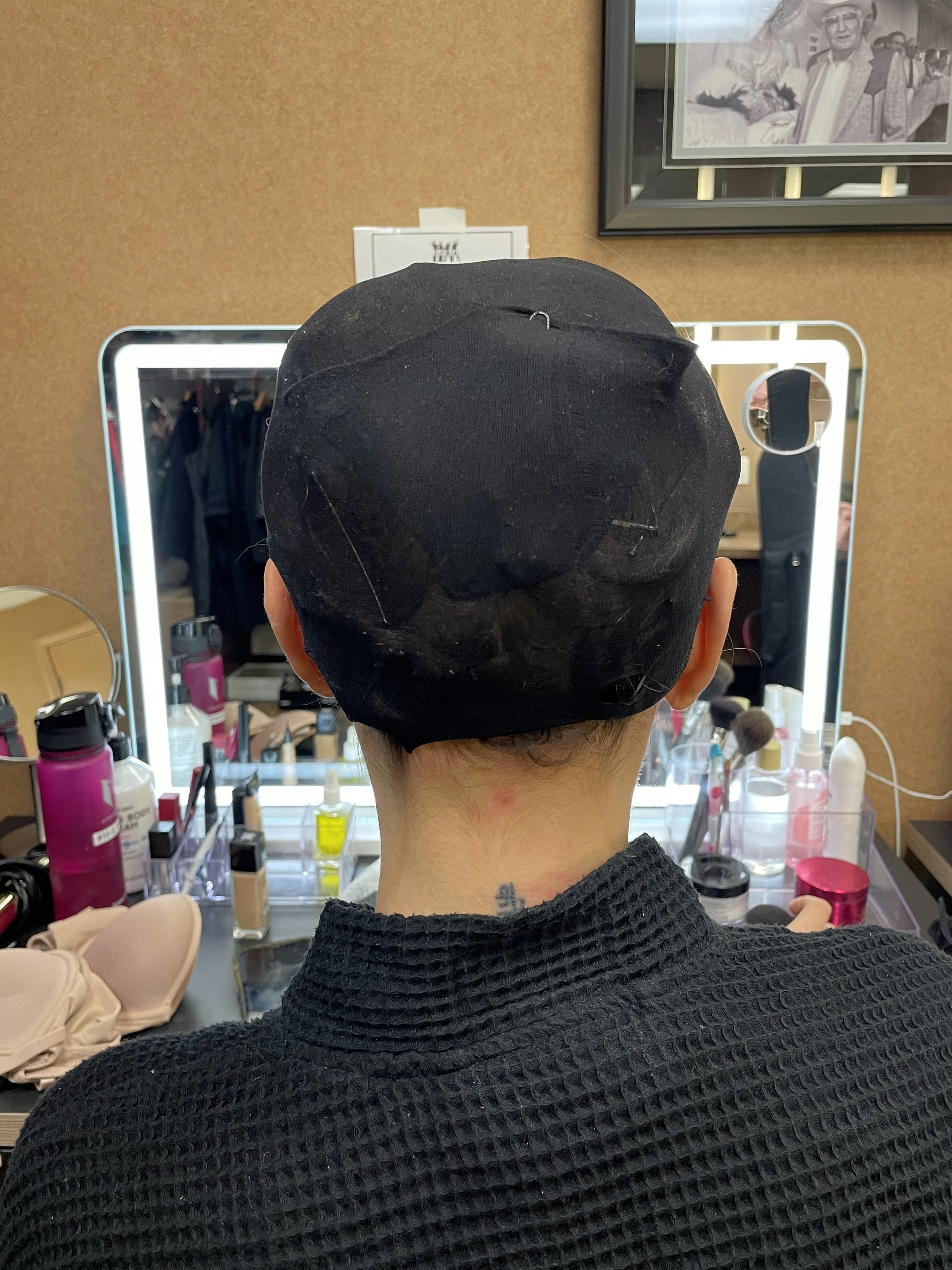 Female wig prep 3, back