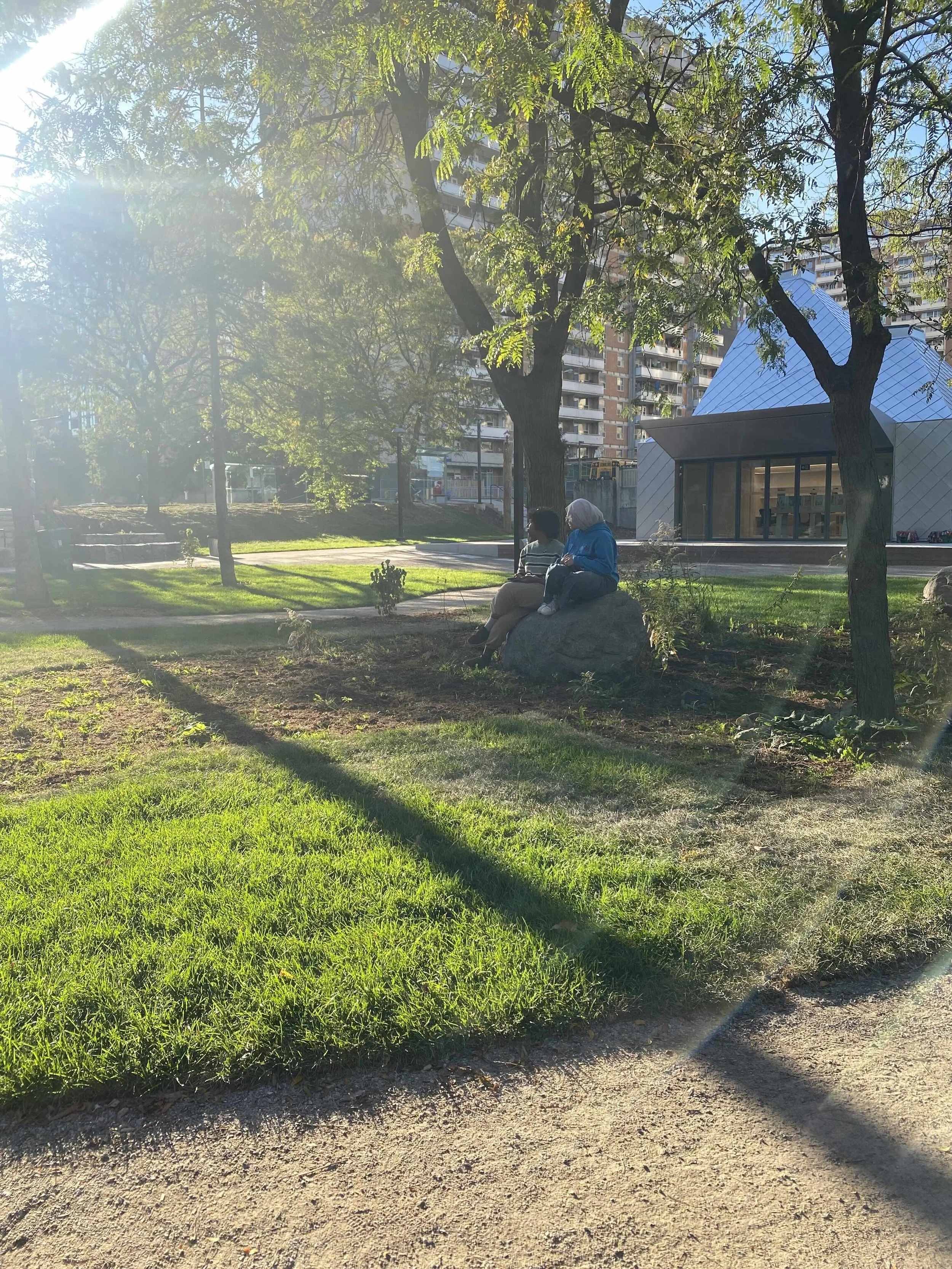 Relaxing in the new Mabelle Park.jpg