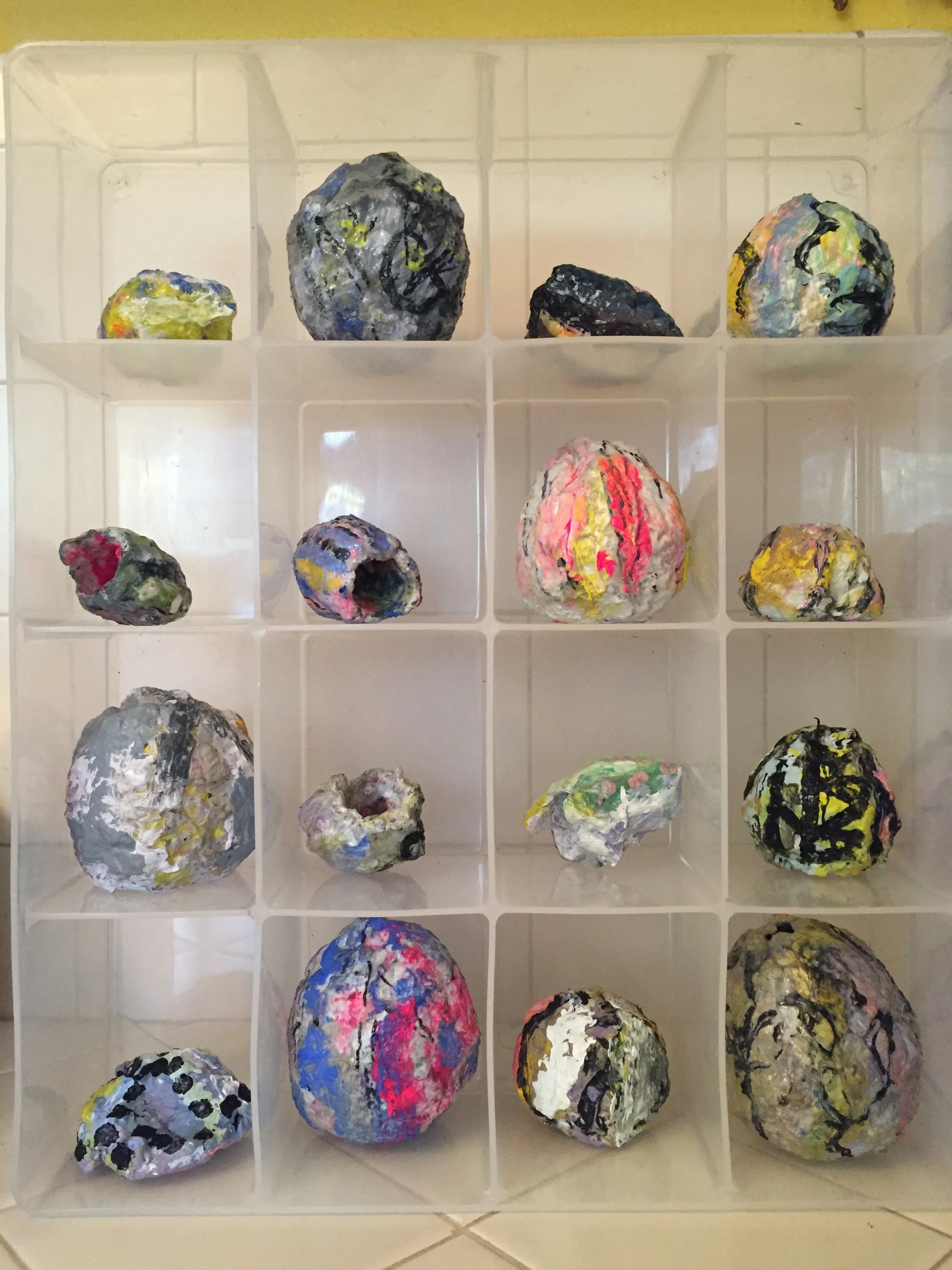 small forms 2018 gouache on handmade paper