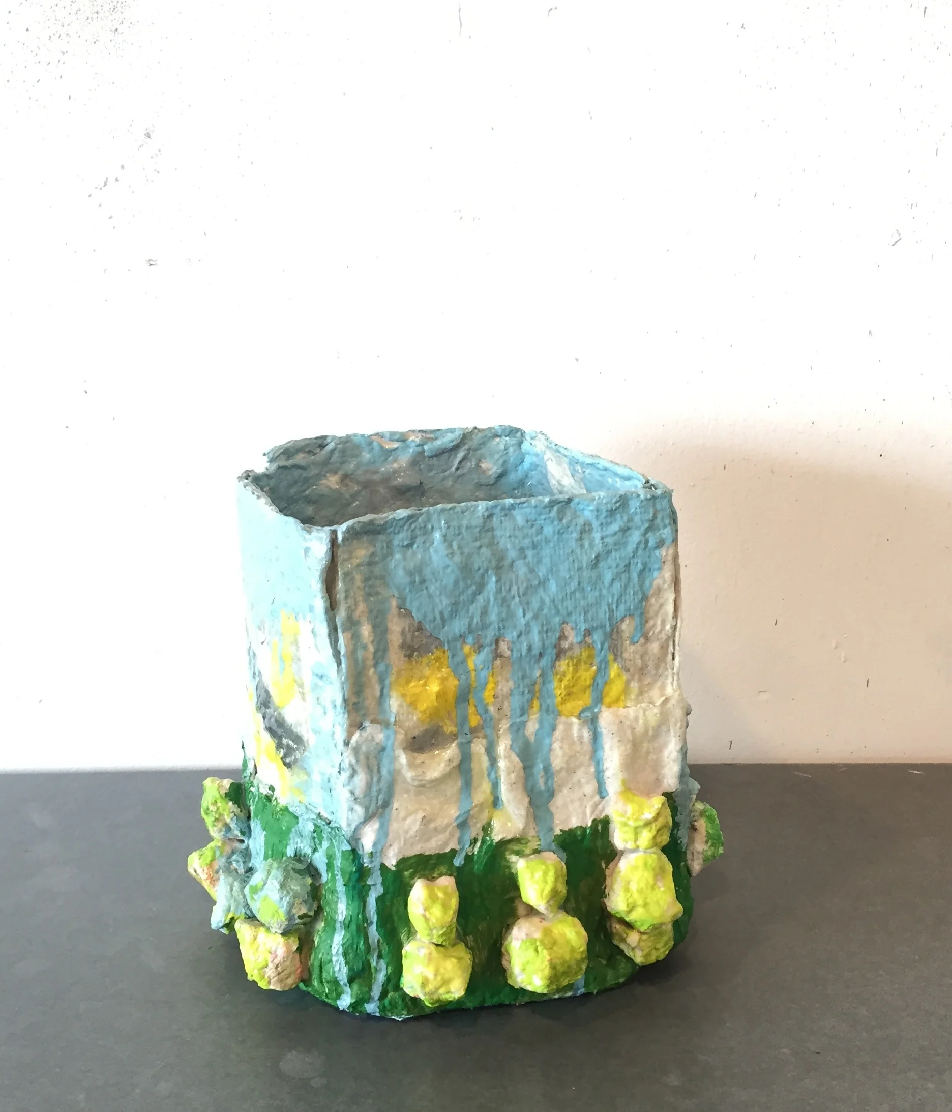 awkward landscape form (2 views) 2018 gouache on handmade paper