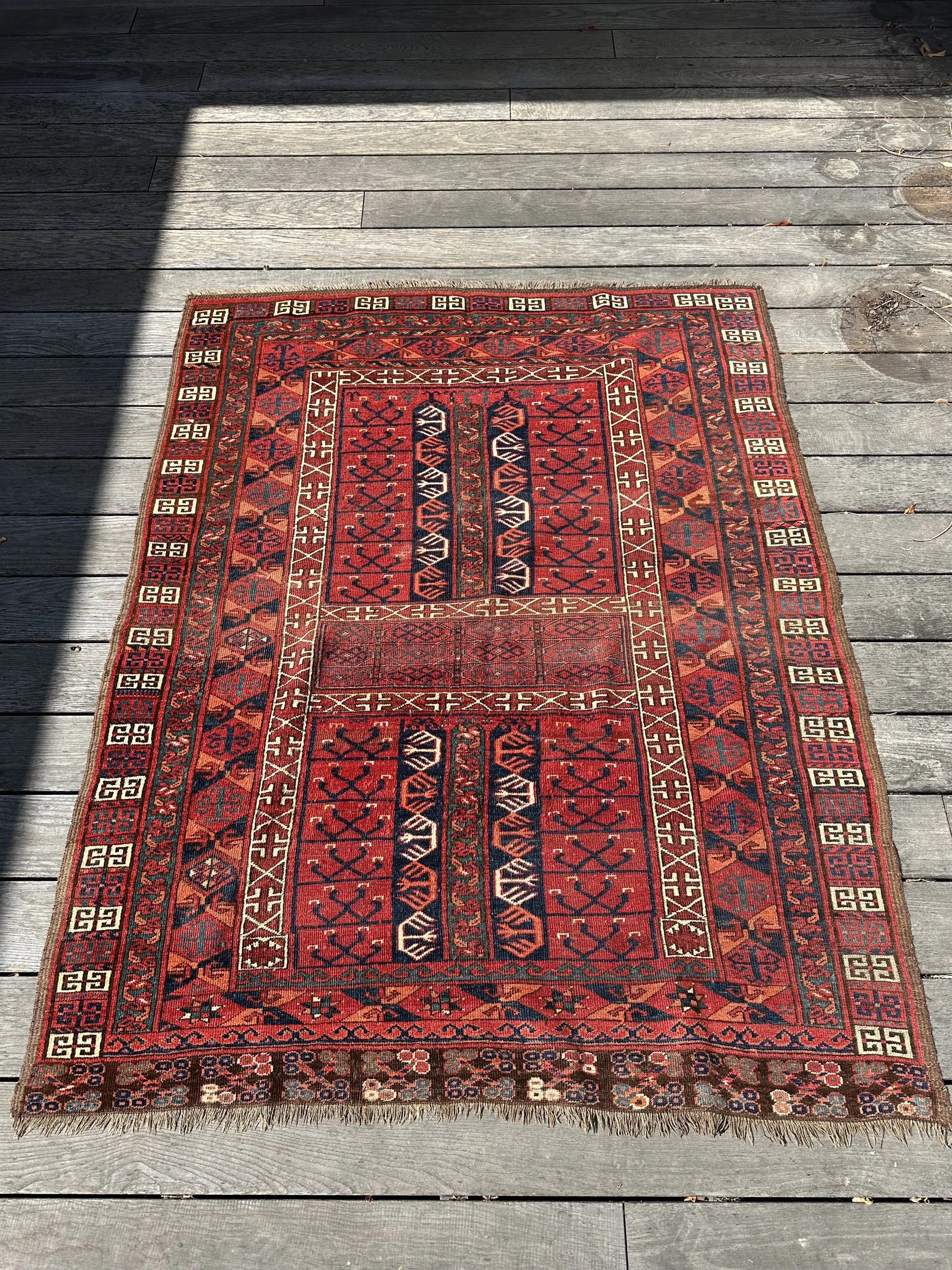 Antique Turkmen Ersari Ensi Carpet 6'1" x 4'8"