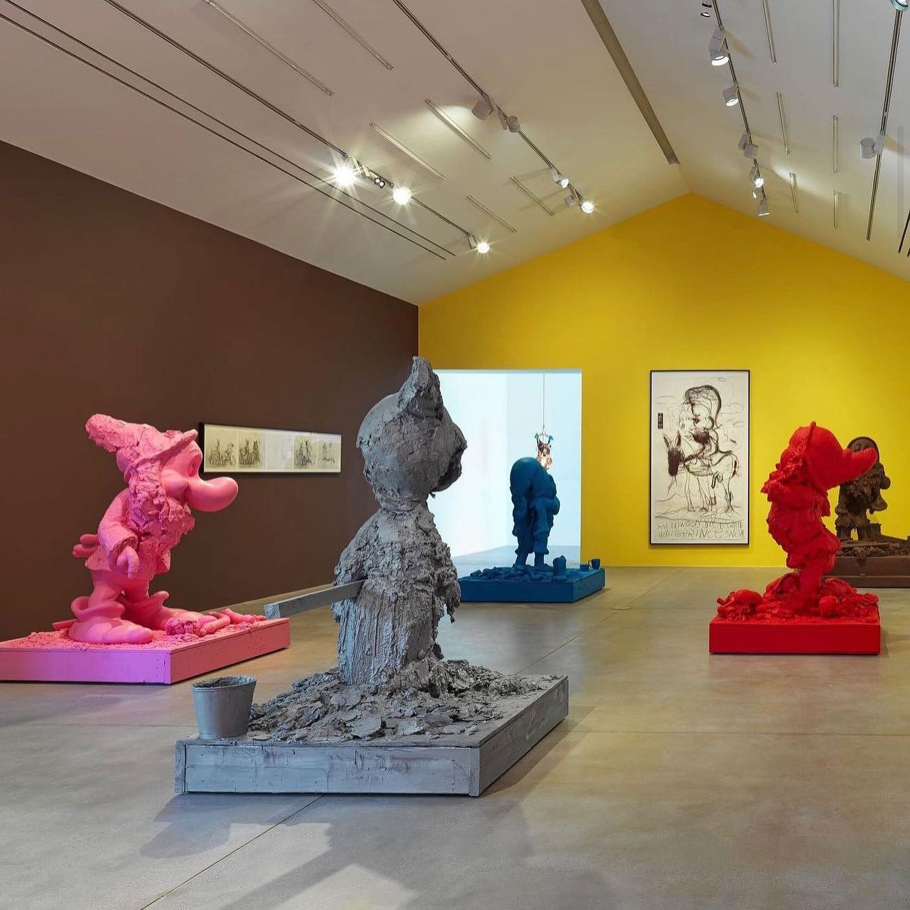 Paul McCarthy @hauserwirth 

McCarthy's works include performance, sculpture, installation, film and &quot;painting as action&quot;. His points of reference are rooted, on the one hand, in things typically American, such as Disneyland, B-Movies, Soap