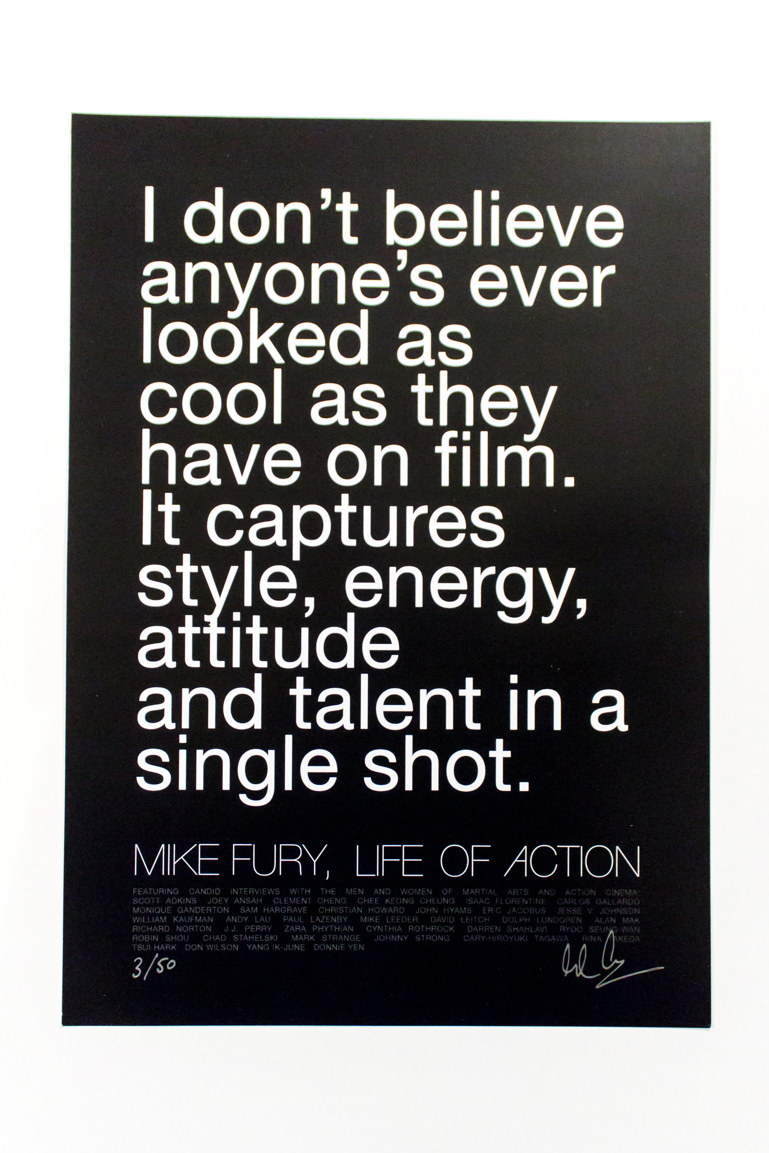 Action movie quote poster print | Life of Action by Mike Fury