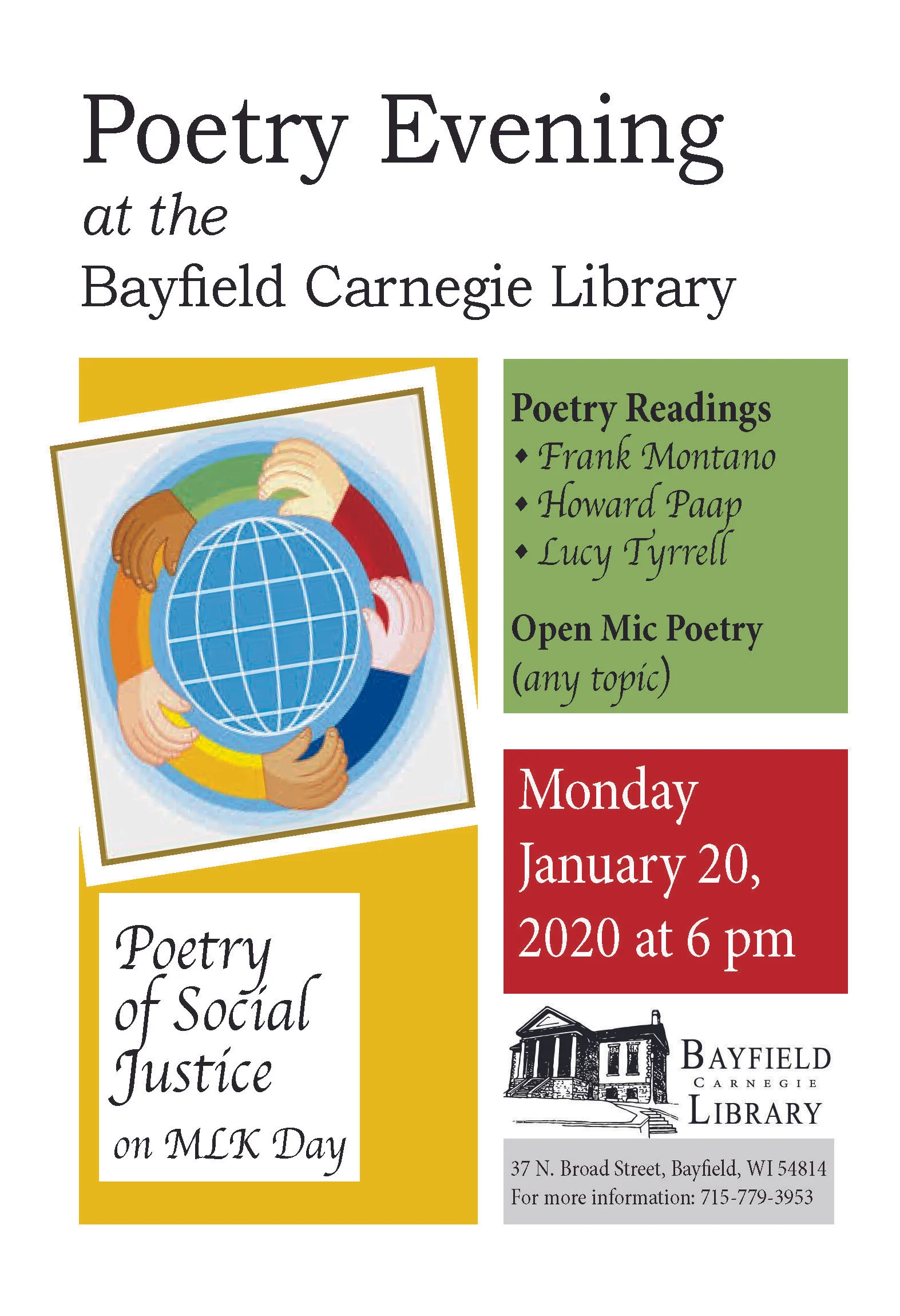 Poetry Night at the Bayfield Carnegie Library