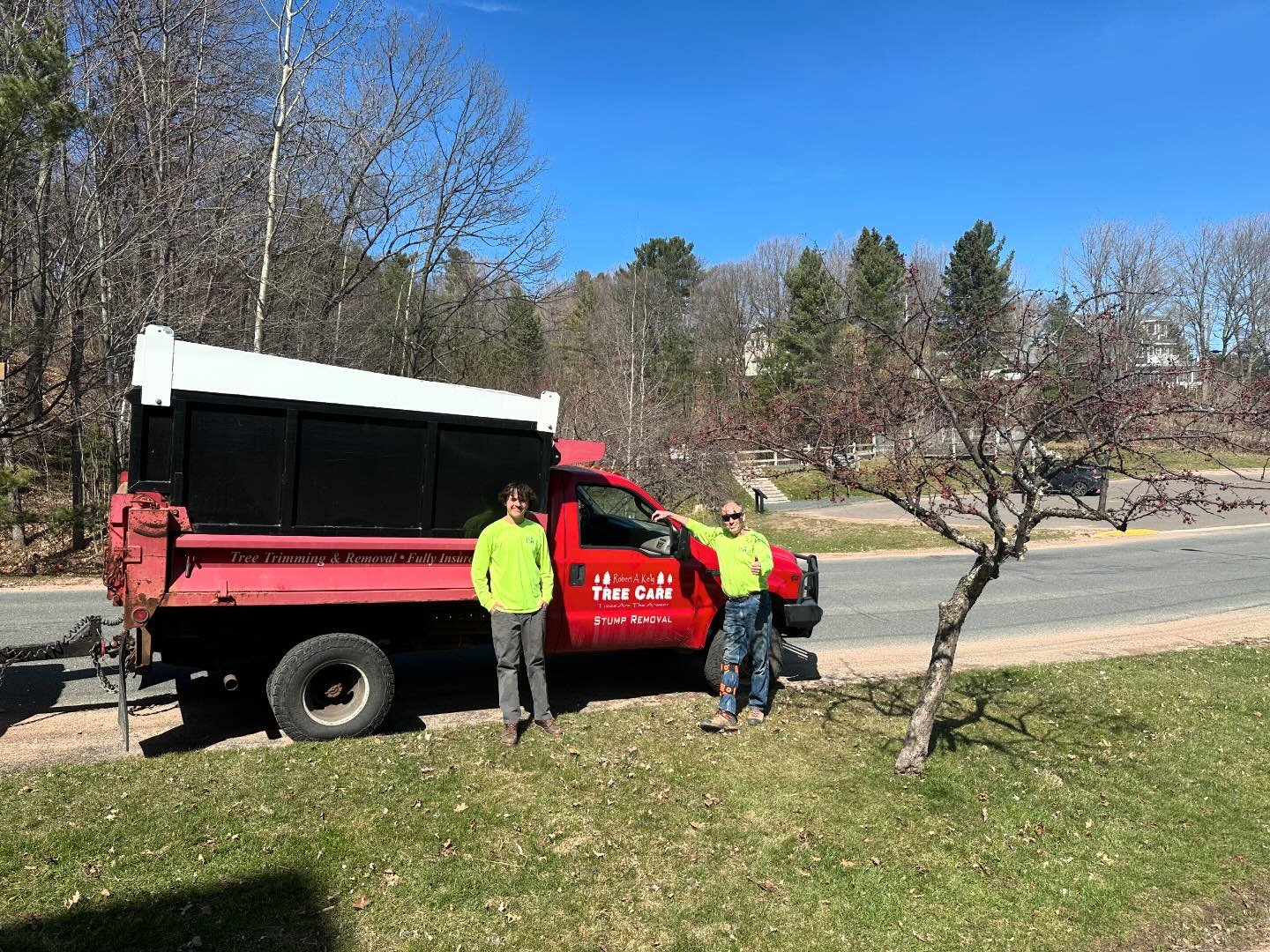 We are having some maintenance done on our trees at the library, and we are thankful for Bob Kelly and Dylan Long from Robert A Kelly Tree Care here in Bayfield.