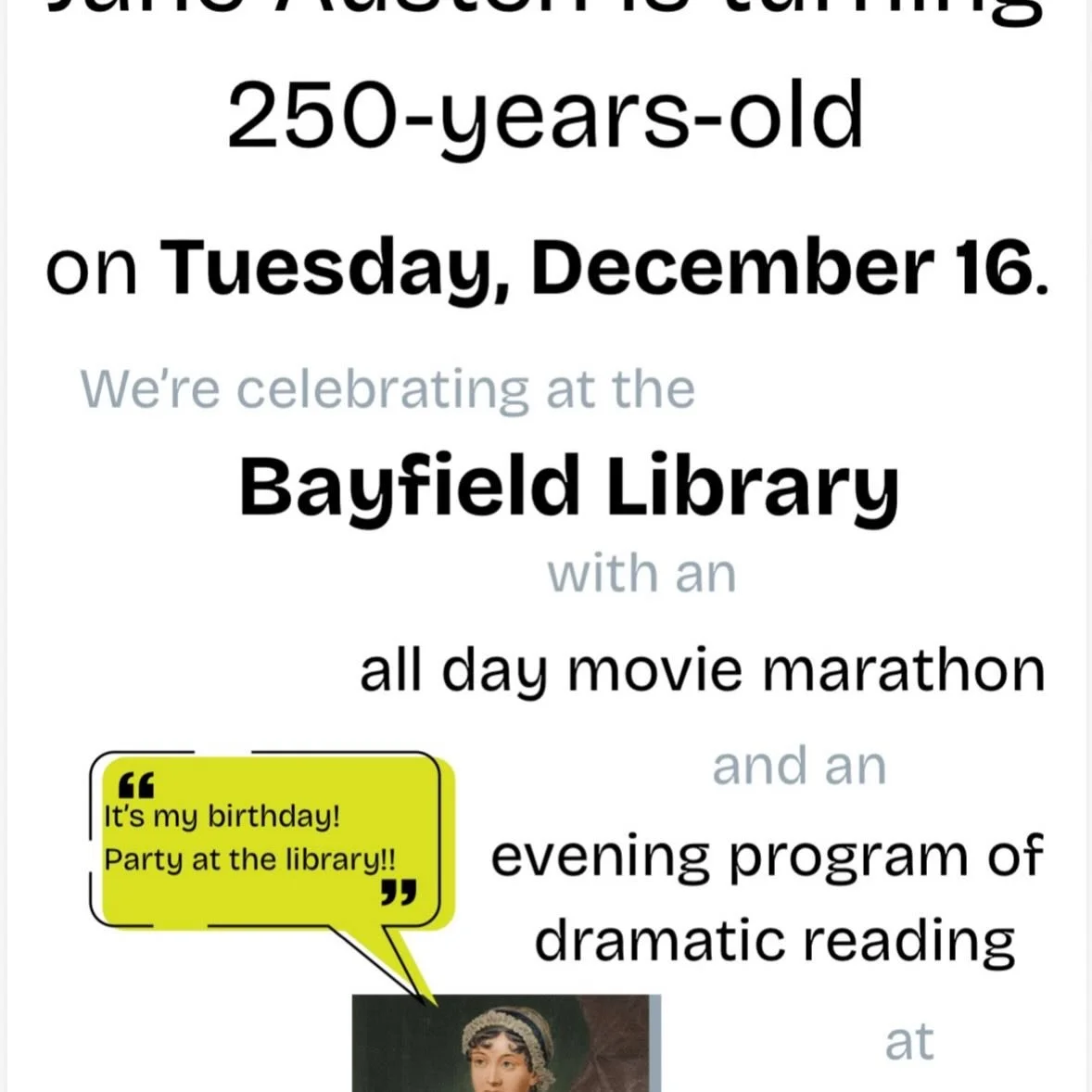 A healthy dose of Jane Austen and Technology help with Eric Faber. Both available at the Bayfield Library today!