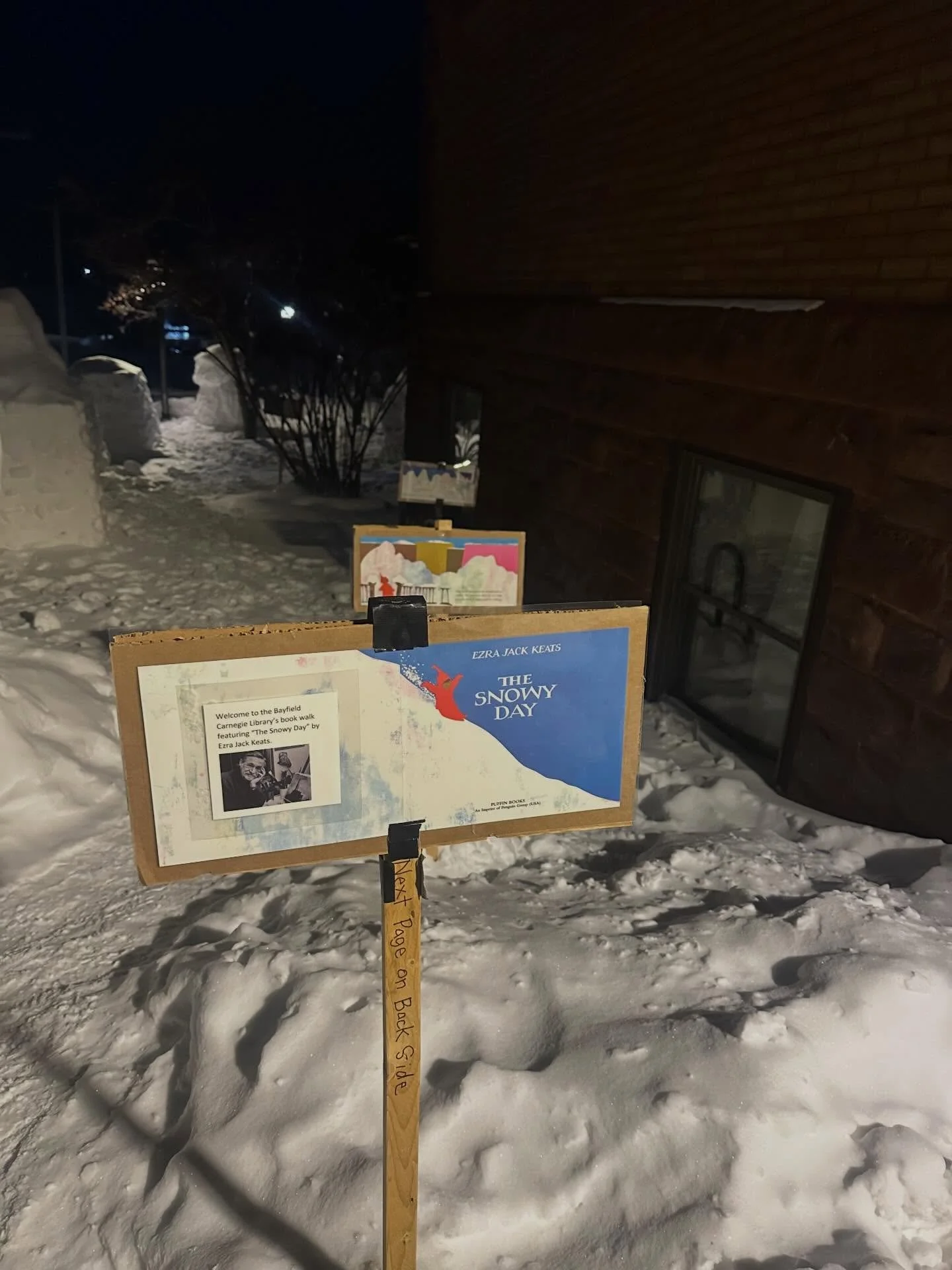 What a beautiful day! Come to the Bayfield Carnegie Library today 10-2. Join in sculpting some snow, enjoy cookies and a warm drink, and give good wishes to Heidi as she retires.