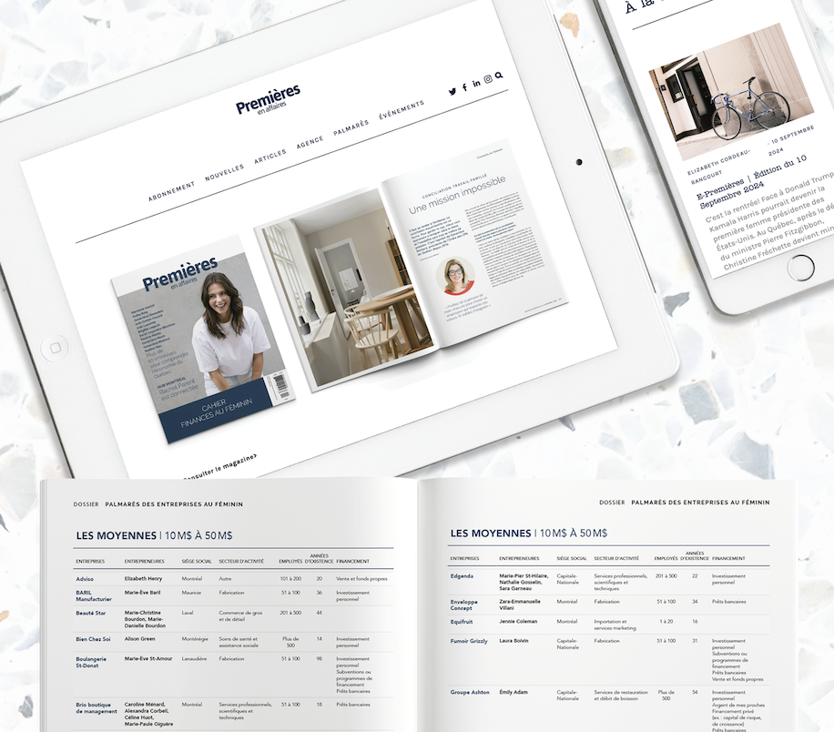 6e PALMARÈS DES ENTREPRISES AU FÉMININ  