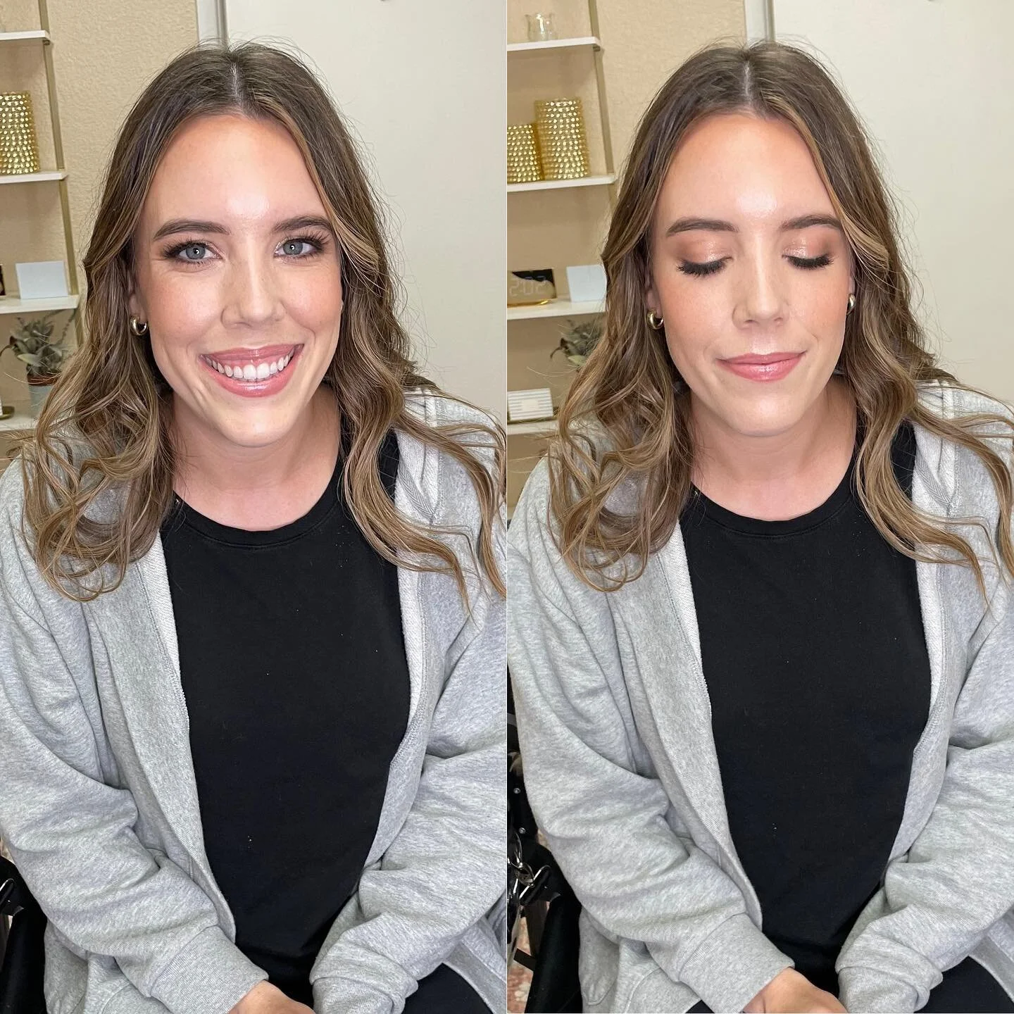 Gracie asked for soft glowy makeup with soft pinks for her engagement photos today and I love love how it turned out, this was the weekend of soft glam and I love love creating a good soft glam. It&rsquo;s a delicate balance of light layers and blend
