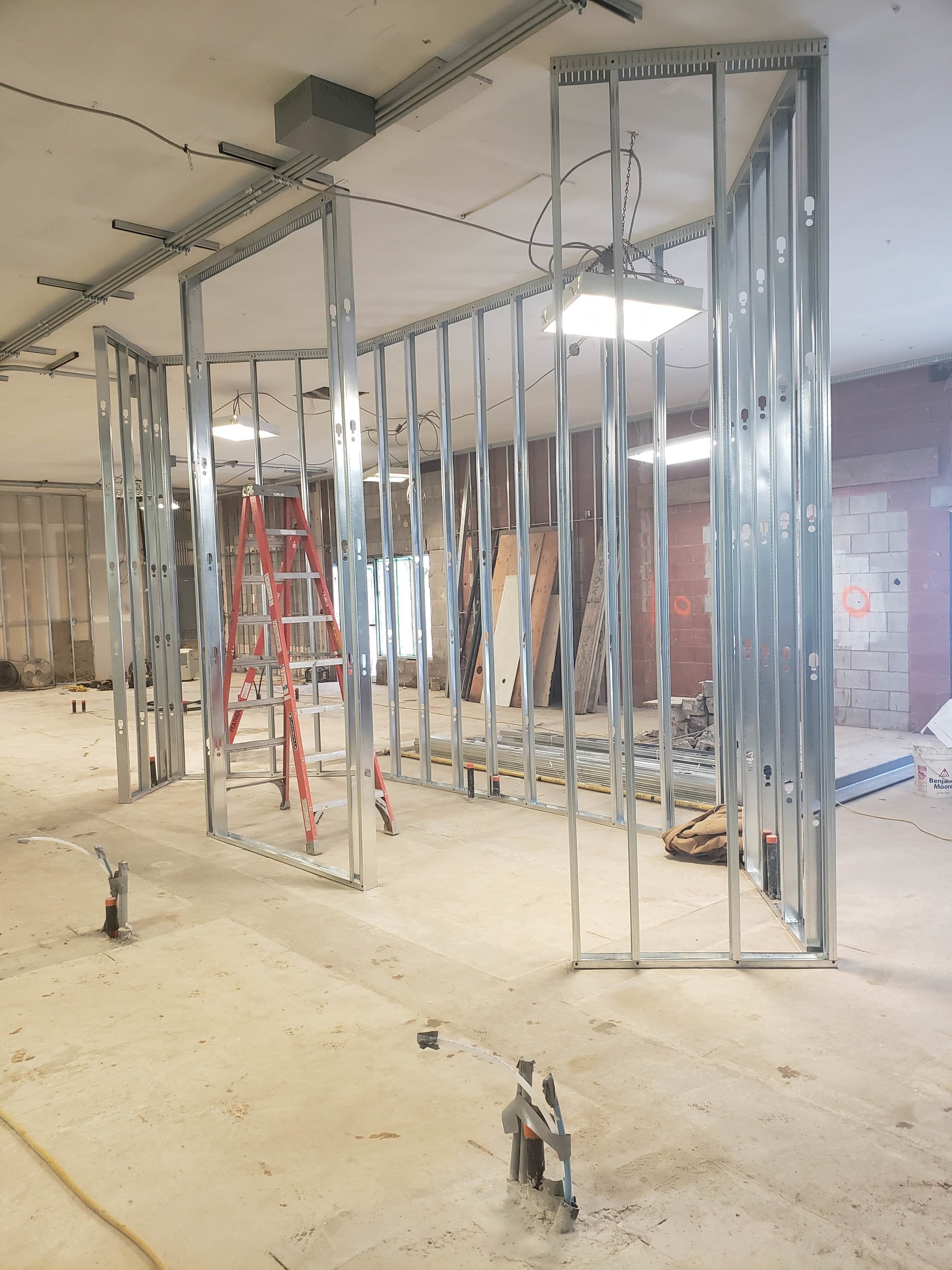 Our center piece sterilzation bay framed in today!