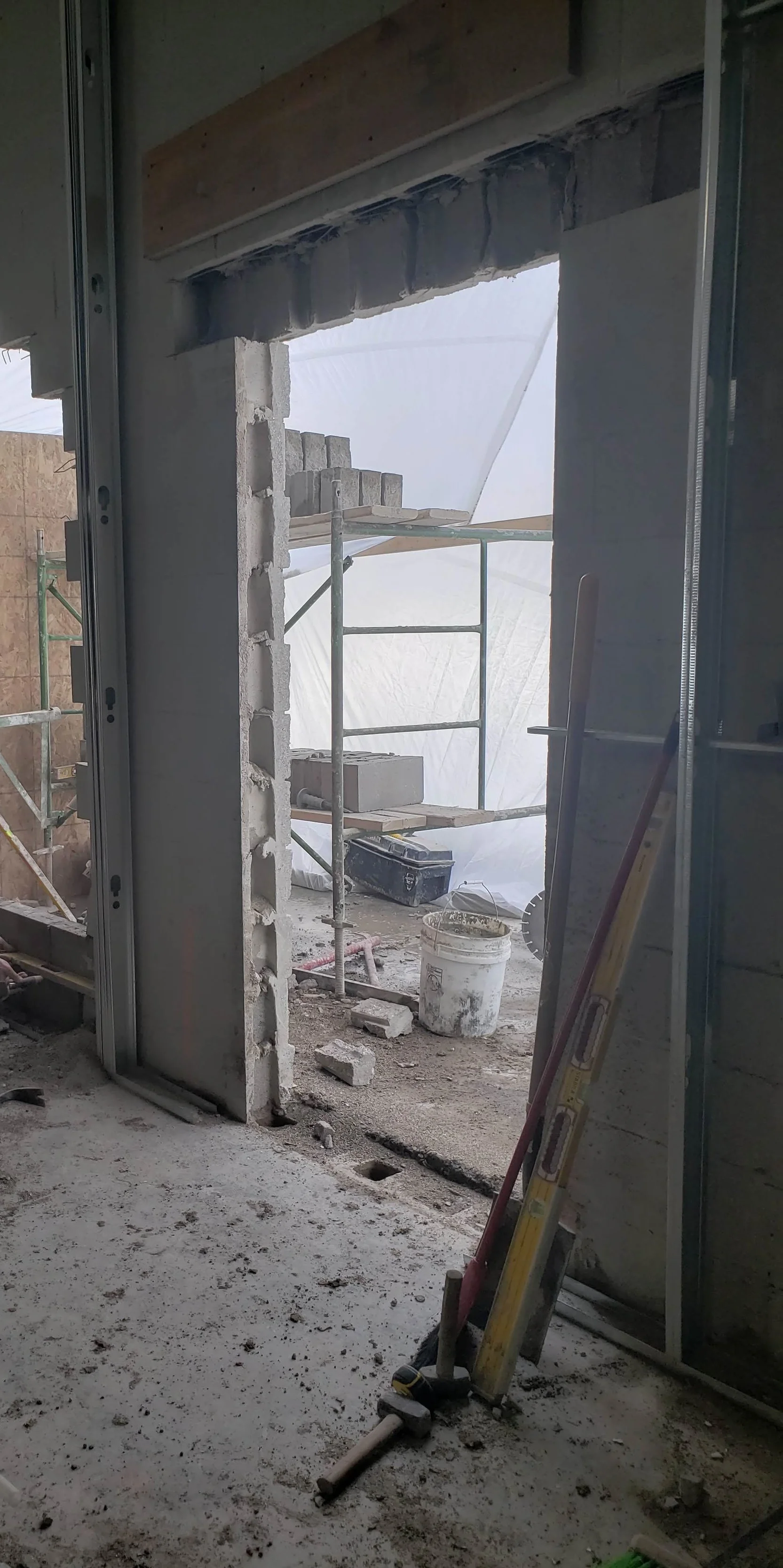 One of the coldest days of the year and these guys are building walls! So much appreciation towards the team! Coffee and cookies for everyone!