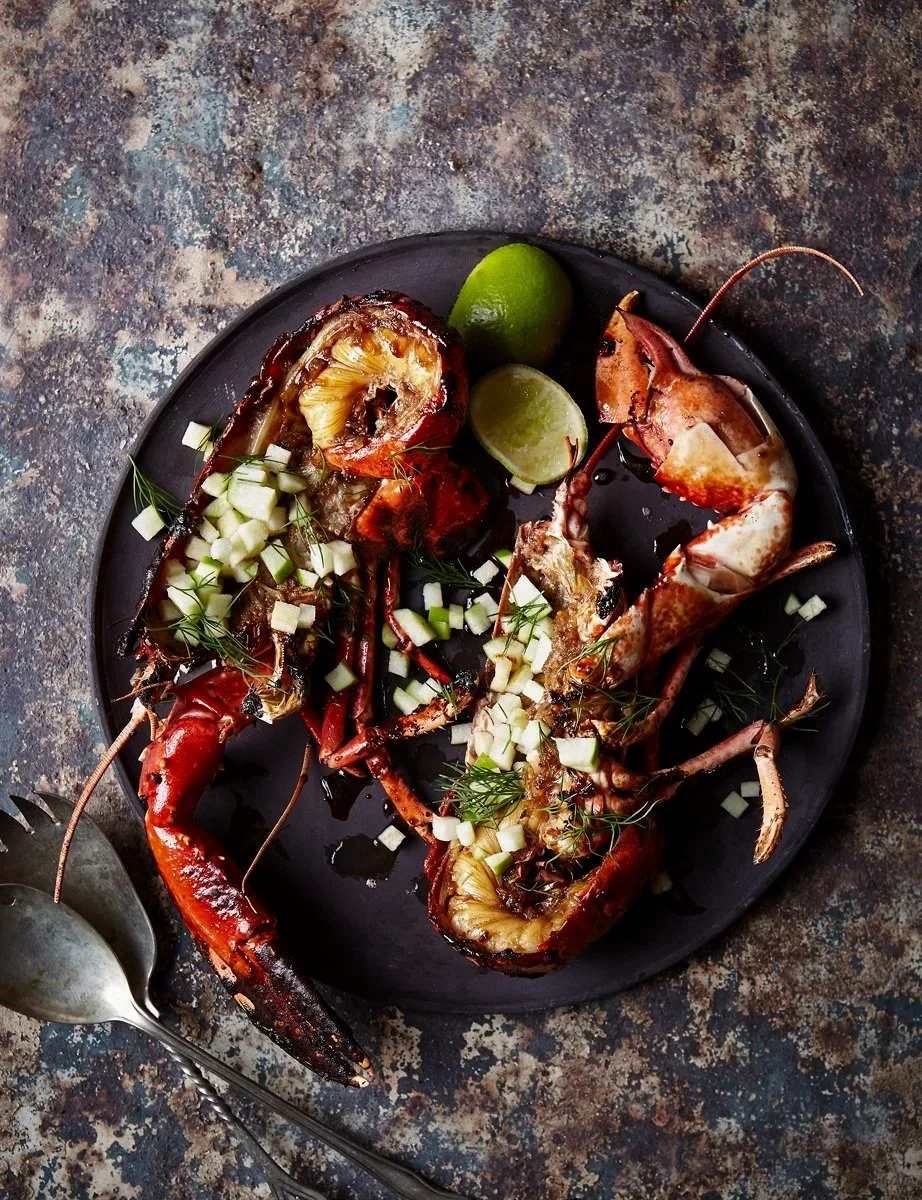 Grilled Lobster with Thai Nahm Yum, Green Mango, Dill and Orange