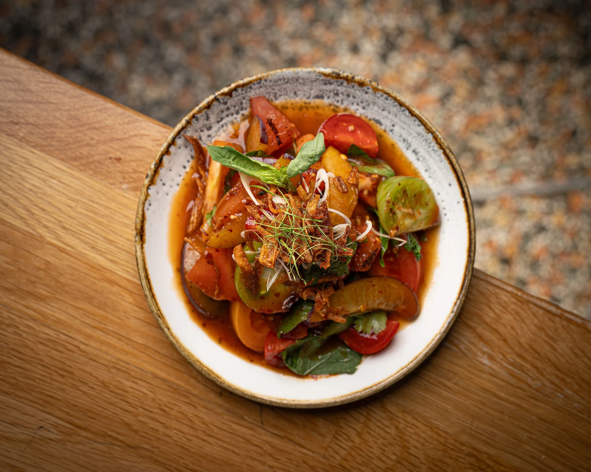 Tomato &amp; Plum Salad with Green Nahm Yum