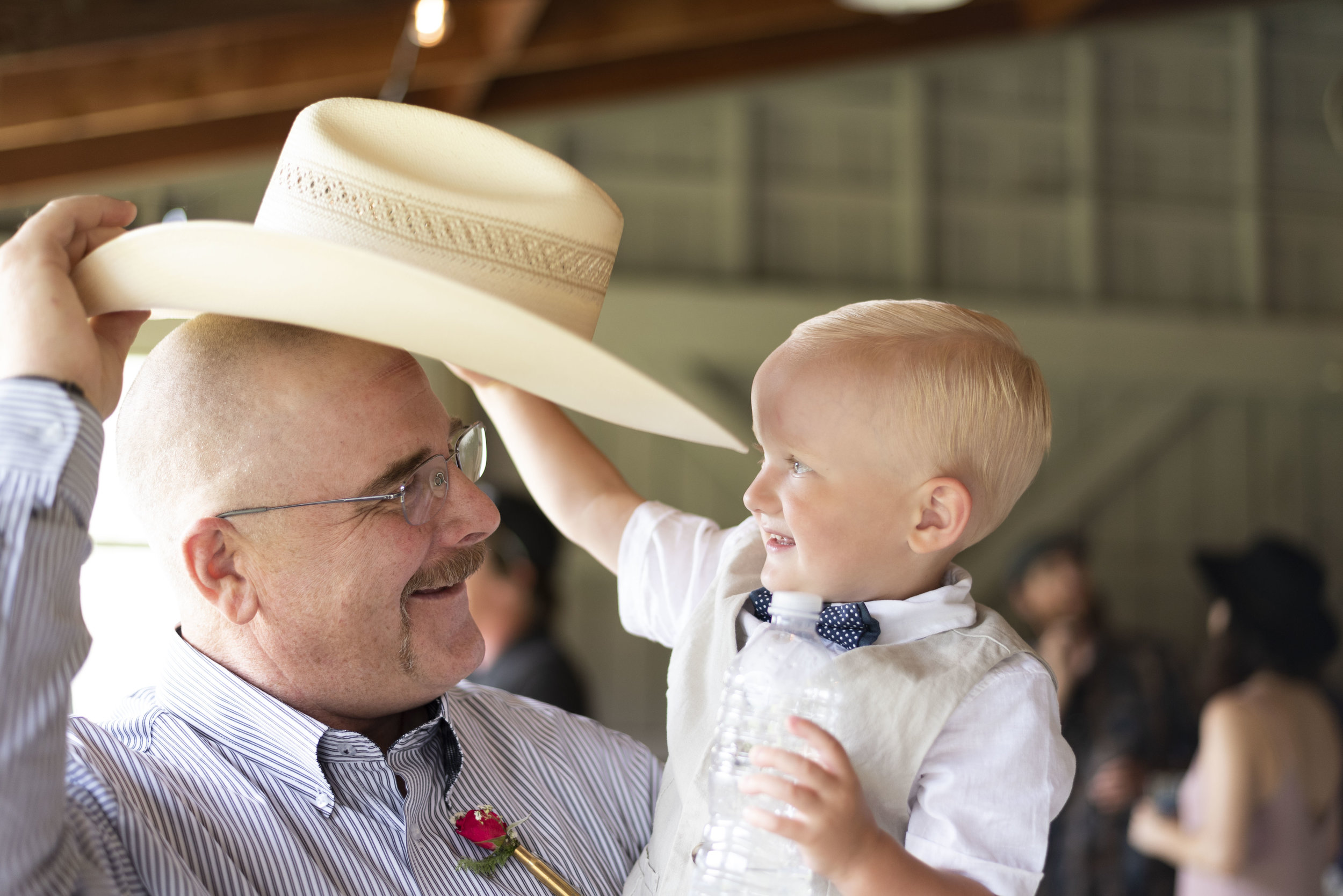 Baby and Cowboy hat: Jeff and Jamie Wedding