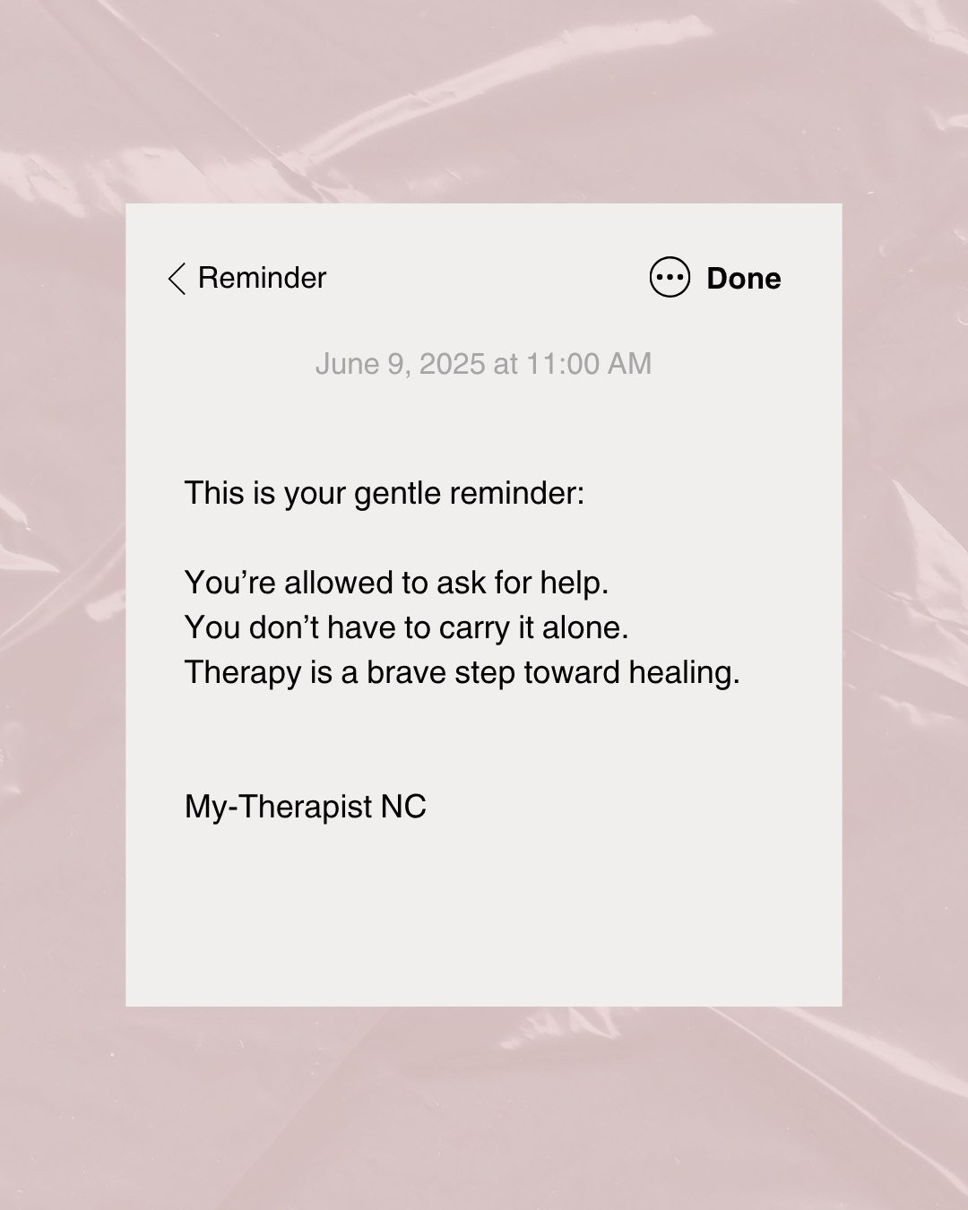 Ready when you are. 💛

📍 Wake Forest, NC | 🔗 Book at mytherapistnc.org

#MentalHealthMatters #MyTherapistNC #TherapyReminder #YouAreNotAlone