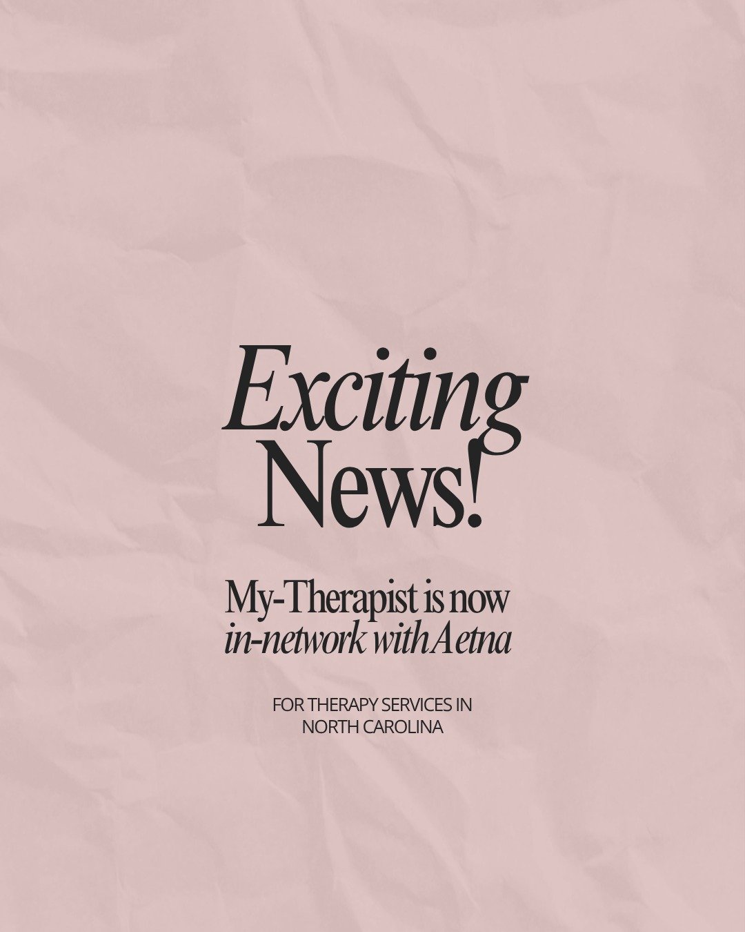 📣 Exciting News! We&rsquo;re now in-network with Aetna for therapy services in North Carolina! 💙

Whether you prefer in-person sessions in Wake Forest or convenient online therapy, our team is here to support your journey with care and expertise.

