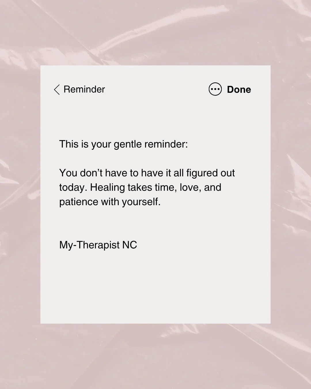 Gentle Reminder: 
Take a deep breath. You&rsquo;re doing better than you think. 🌿

#GentleReminder #MyTherapistNC #MentalHealthMatters