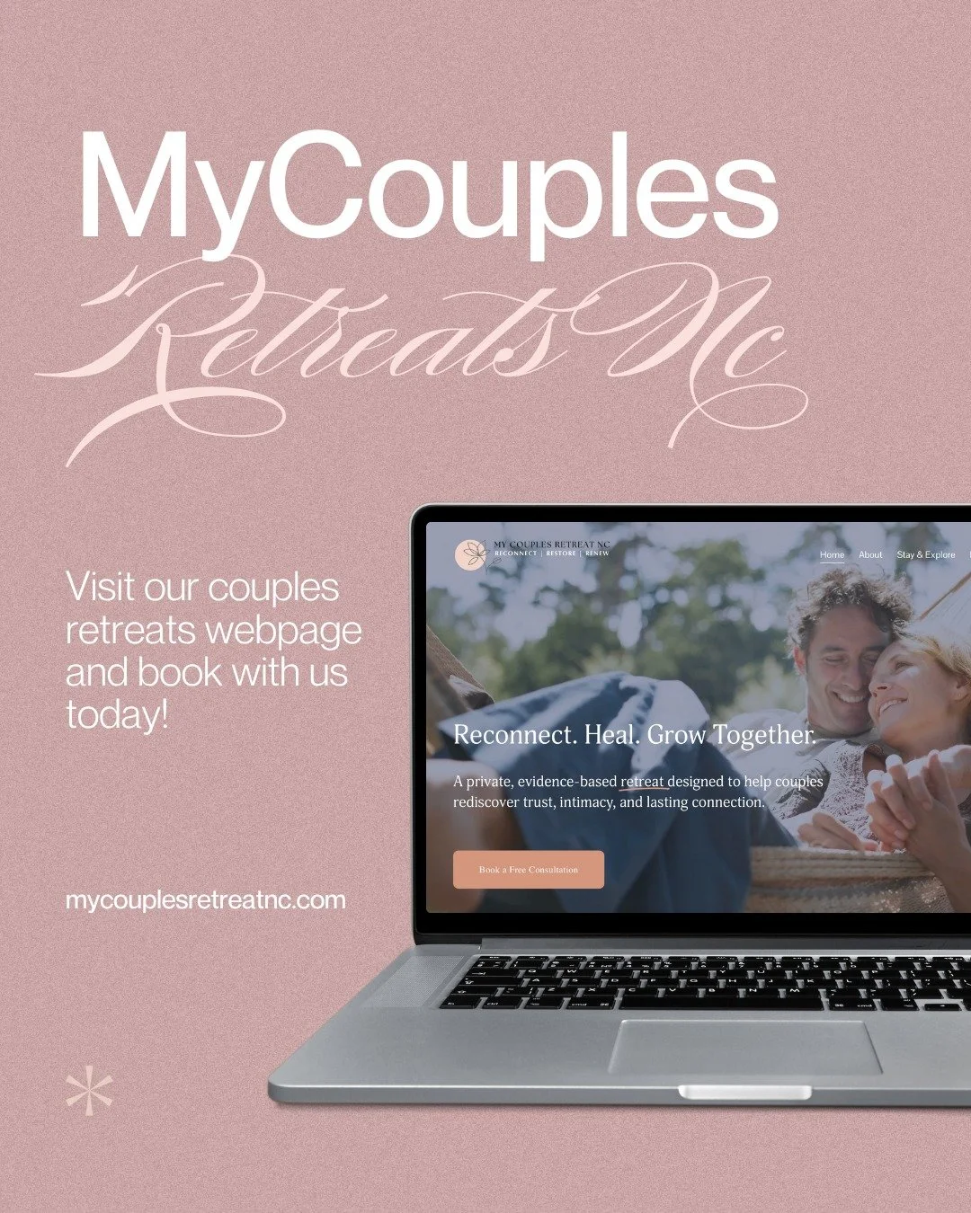 Reconnect. Renew. Restore.
Our Couples Retreats in NC are designed to help you and your partner grow closer, strengthen communication, and rediscover joy together. 💕Visit our Couples Retreats webpage and book your retreat today&mdash;your journey to