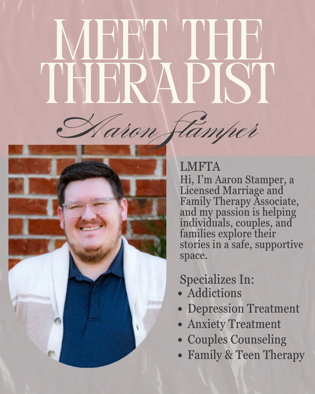 We&rsquo;re so excited to welcome Aaron to the MyTherapist NC team! 🙌
Join us in giving Aaron a warm welcome! Book with Aaron today using the link below:
https://mytherapistnc.org/contact-form-page 

#MyTherapistNC #MeetTheTeam