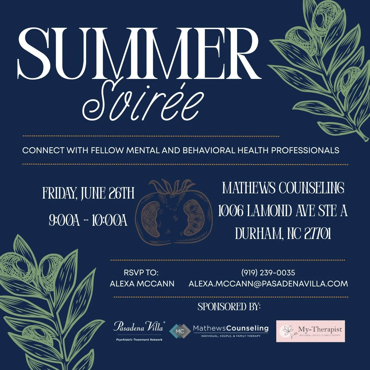 We are focused on cultivating connection all summer long! 

In collaboration with @pasadenavillanetwork and @mathewscounseling, we&rsquo;ve created this space to come network and engage with fellow mental and behavioral health clinicians at a fun, in