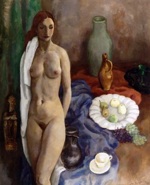 Jan Sluitjers, Still Life with Standing Nude,