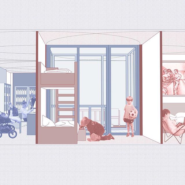 Experiments in Collective Living studio: &quot;Space Program.&quot; Duy Nguyen's project investigates the role of space and program in architecture's ability to adapt to changing events and social needs through the lens of outsourced foreign workers.