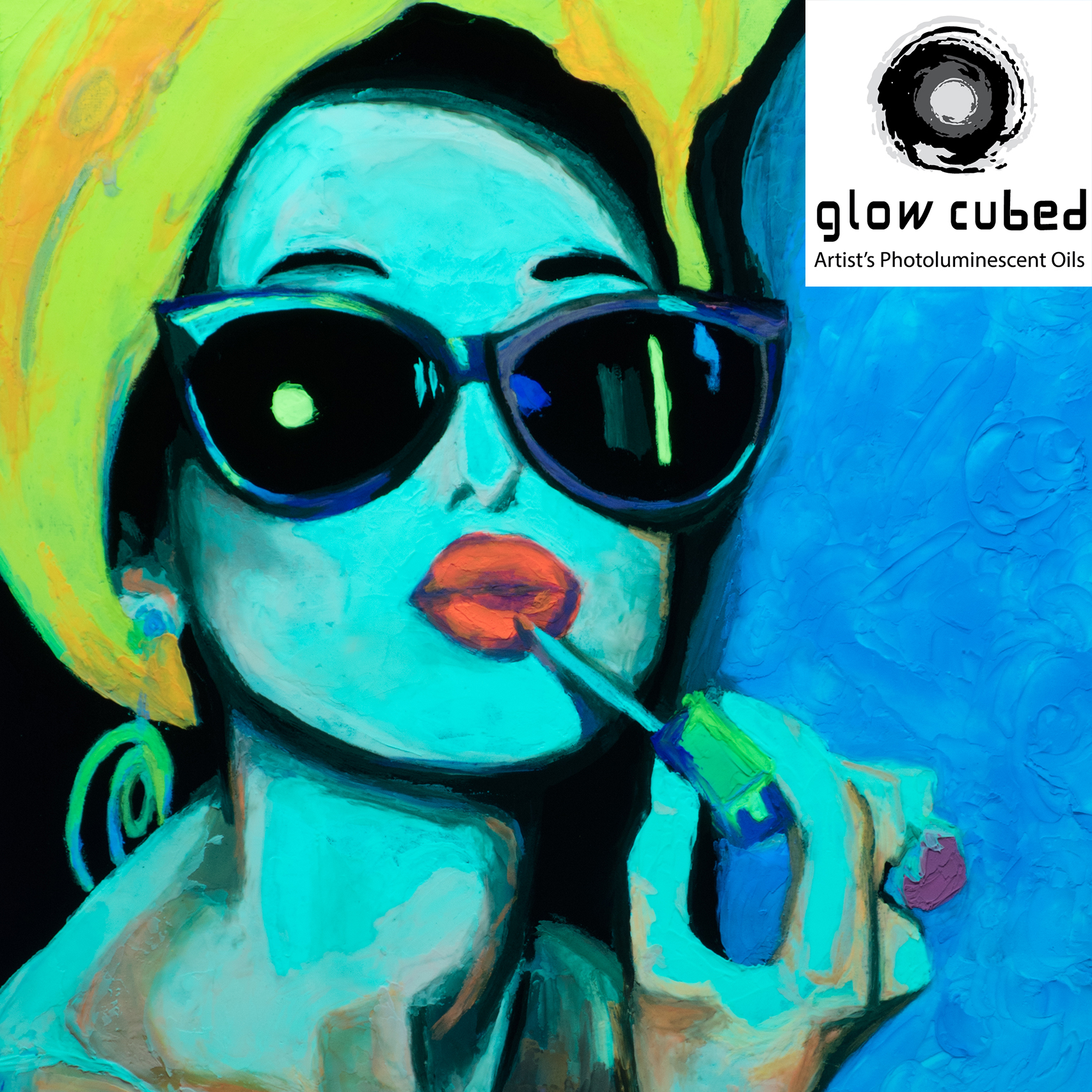 Glow in The Dark Artist Professional Oil Paints, Glow Cubed Box Set  (10x22ml)