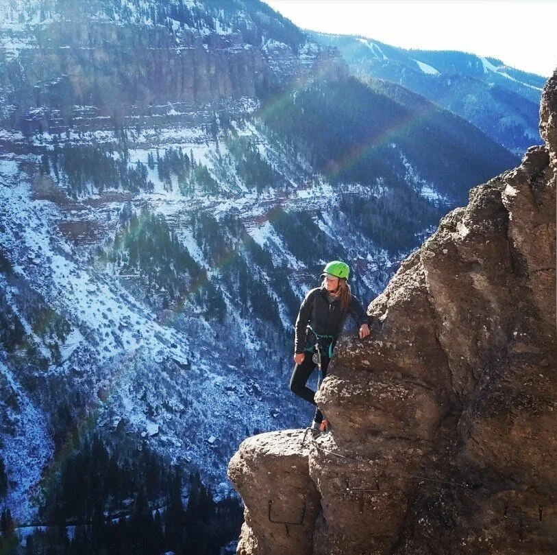 Louisa on one of her climbing trips in Telluride, Colorado