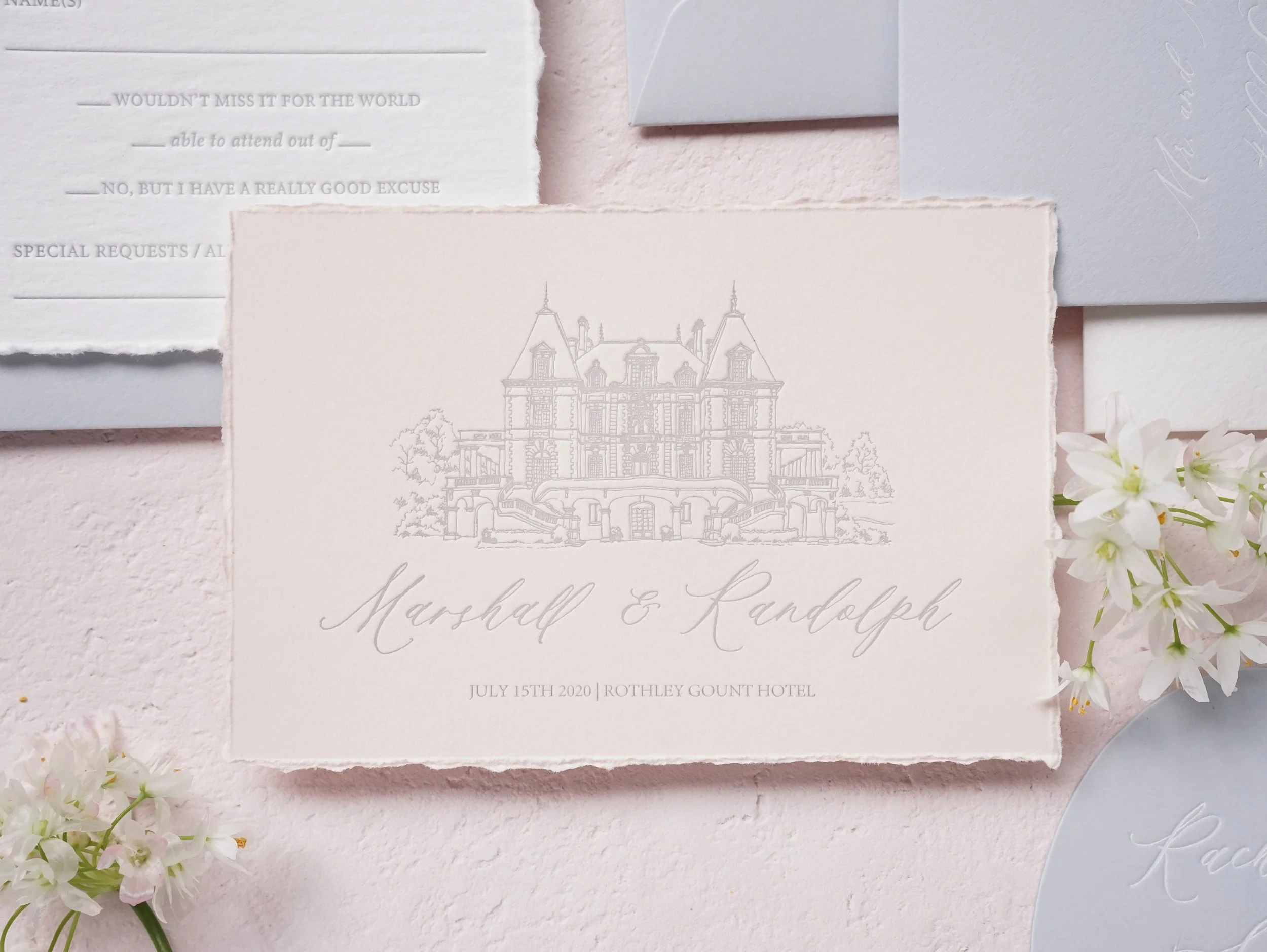 watercolor invitations letterpress