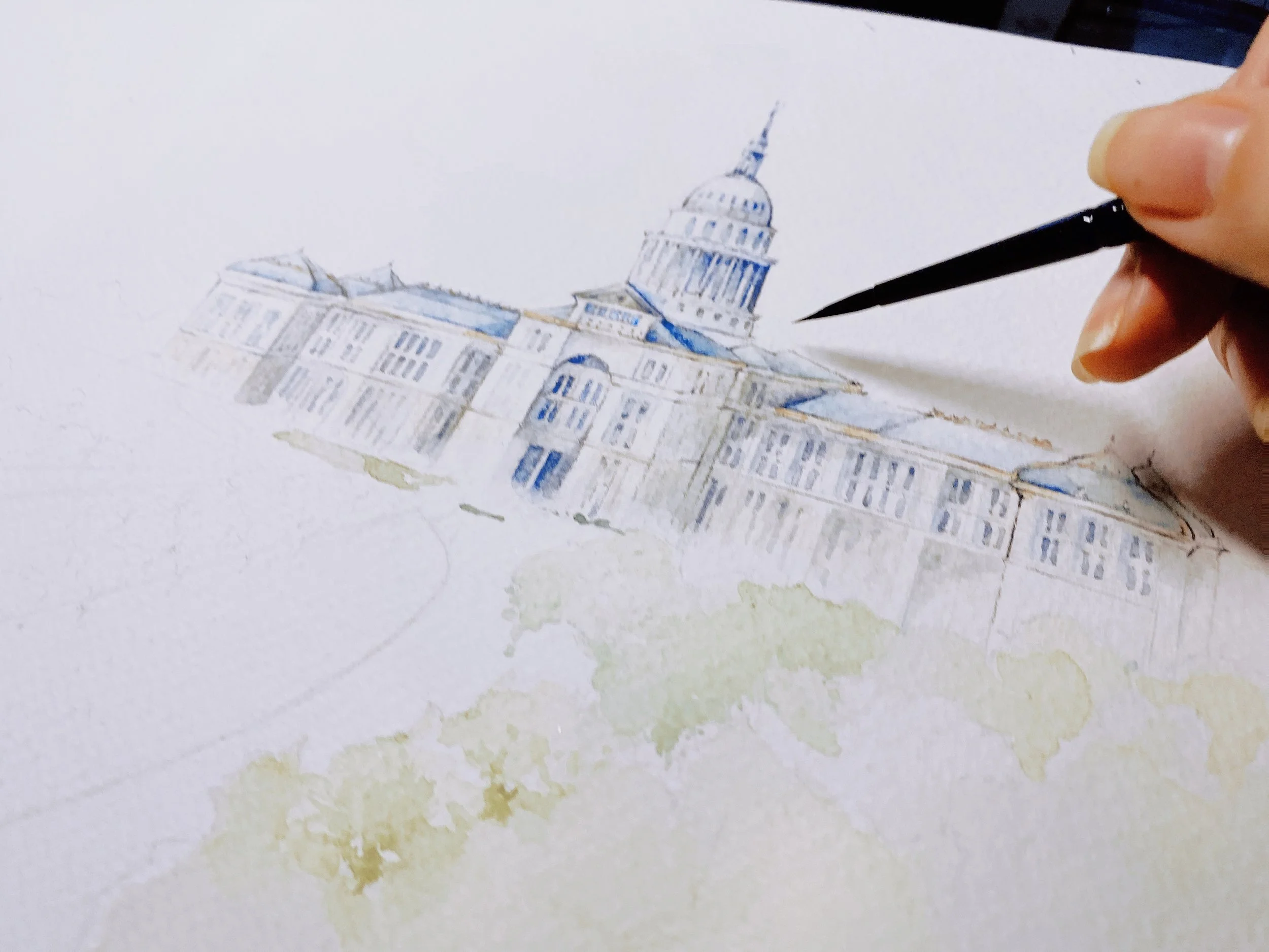 watercolor wedding invitation suite